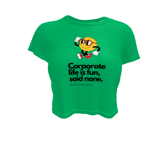 Cute Funny Corporate Life Retro Green Crop Top