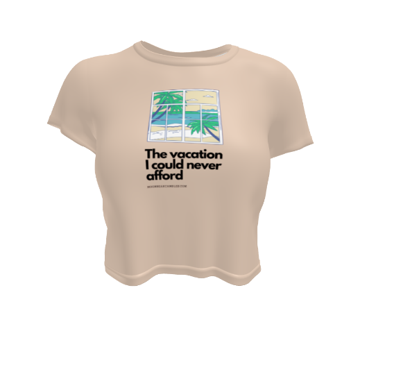 Cute and Funny Vacation Parody Beige Crop Top