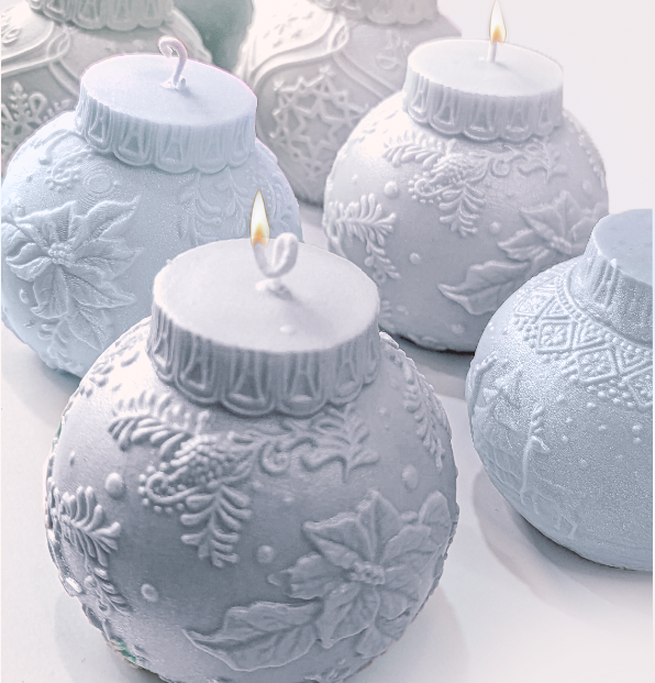 Beautiful Gradient Blue Christmas Ornaments Candle