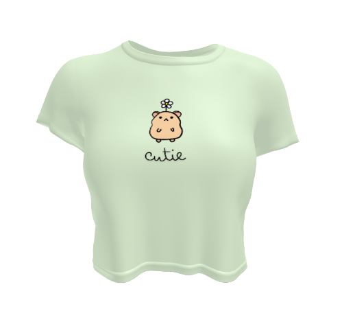 Cute Mouse Daisy Pastel Green Crop Top