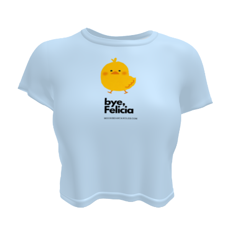 Kawaii Chicken Funny American Slang Blue Crop Top