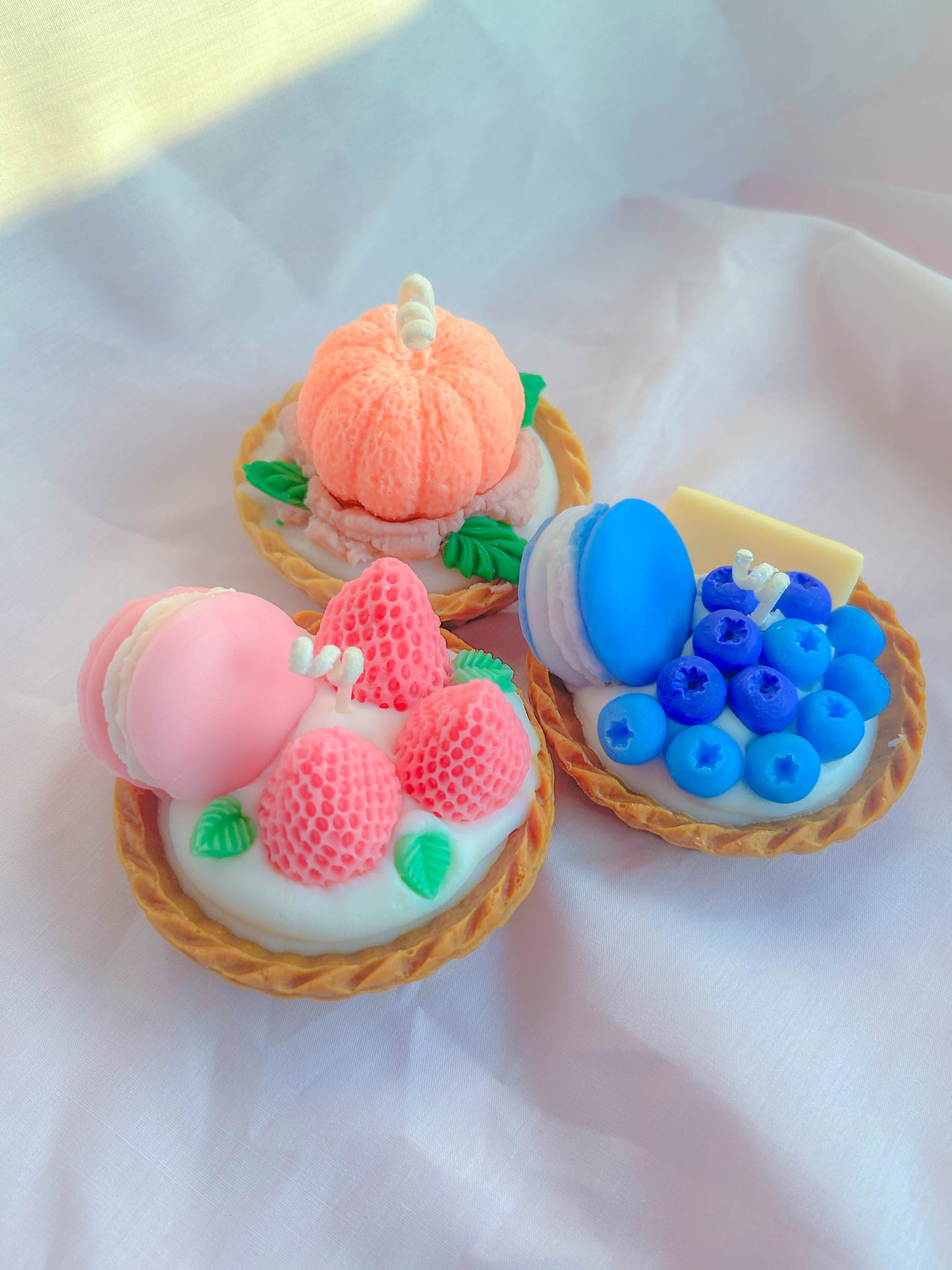 Adorable Mini Dessert Fruit Tart Candle Set Of 3