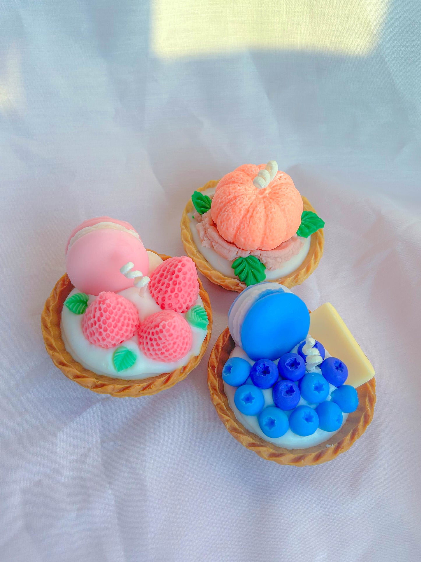 Adorable Mini Dessert Fruit Tart Candle Set Of 3