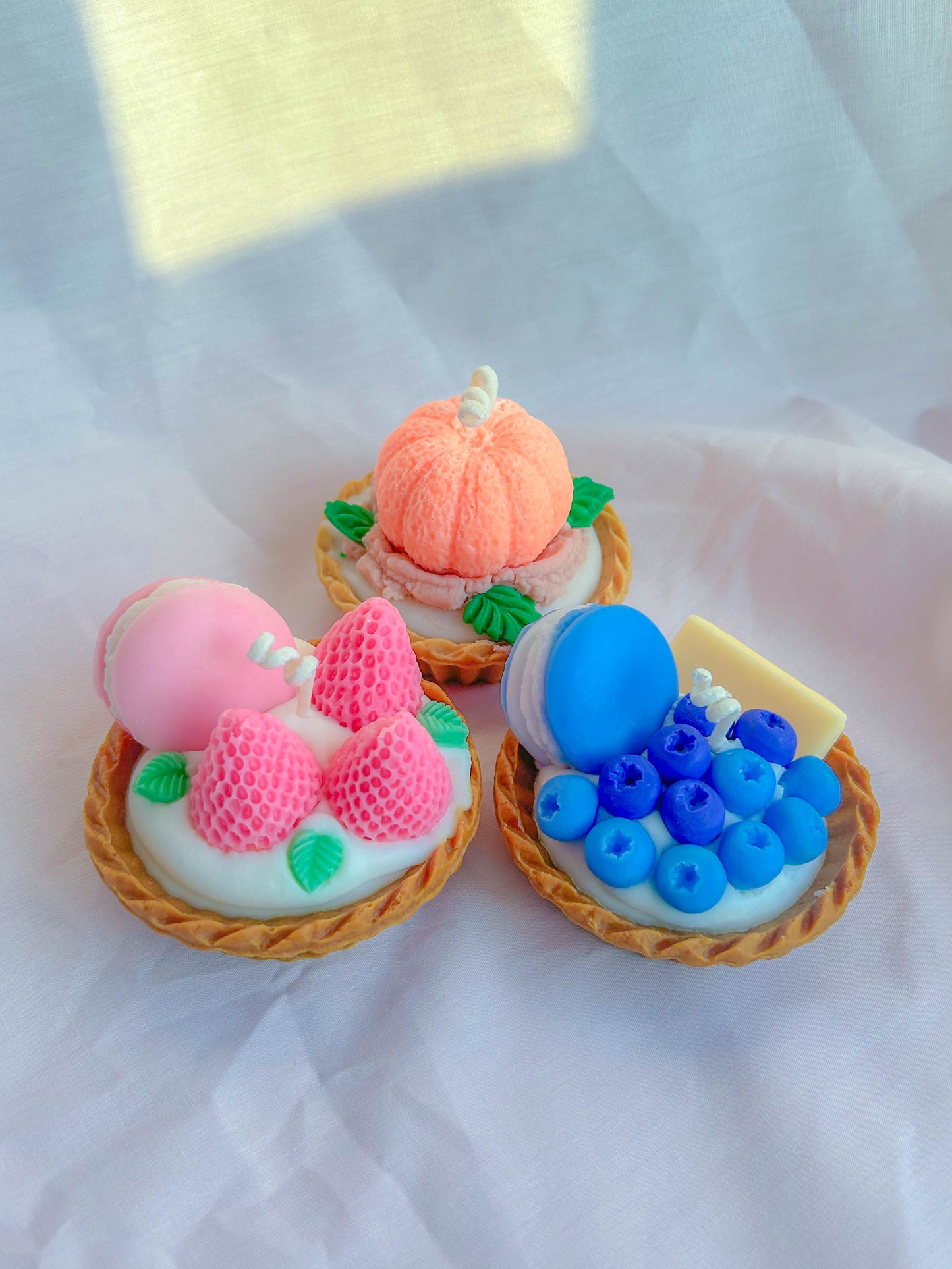 Adorable Mini Dessert Fruit Tart Candle Set Of 3