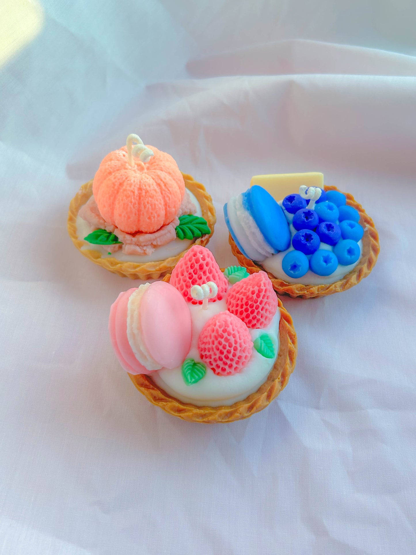 Adorable Mini Dessert Fruit Tart Candle Set Of 3