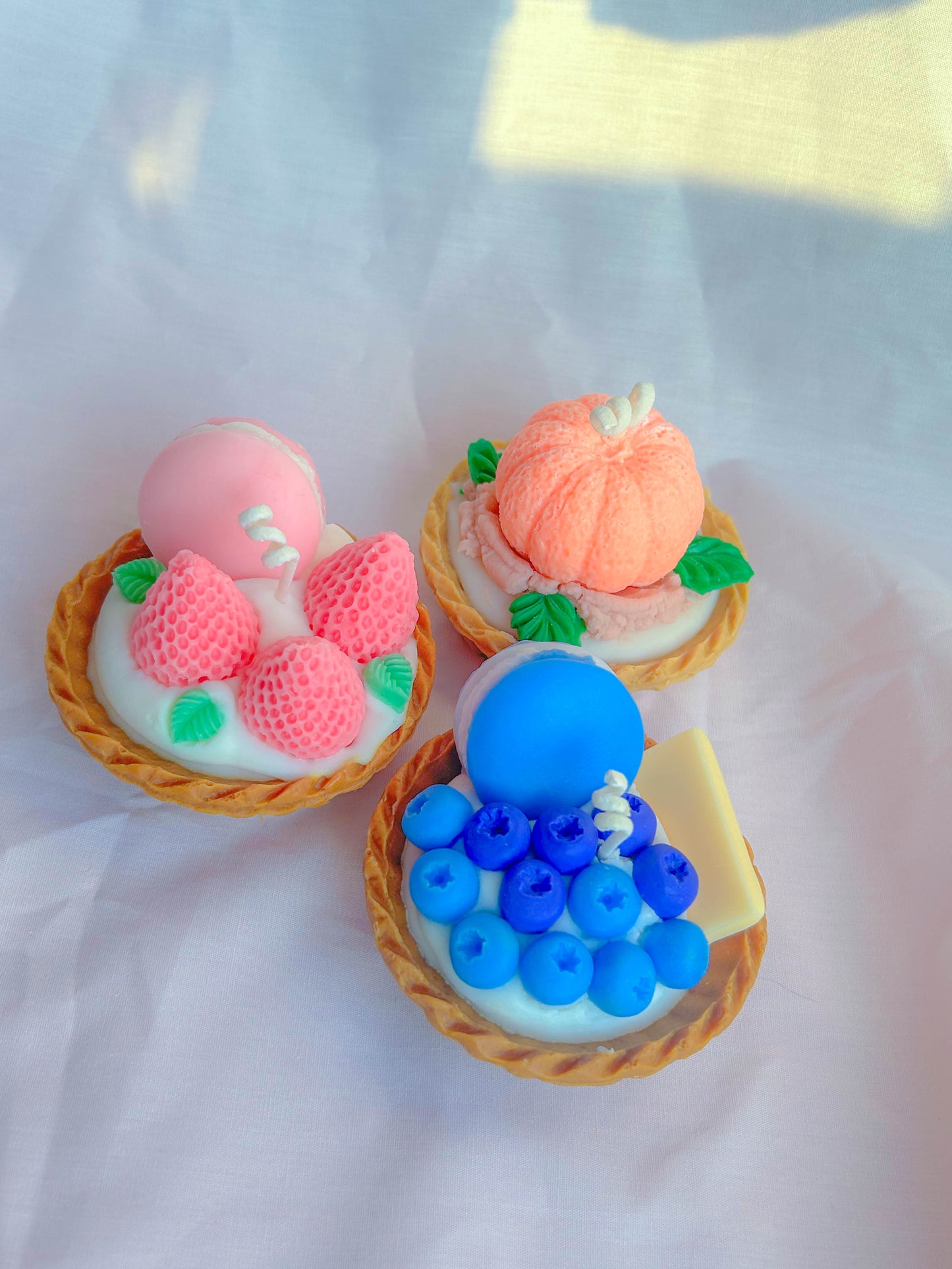 Adorable Mini Dessert Fruit Tart Candle Set Of 3