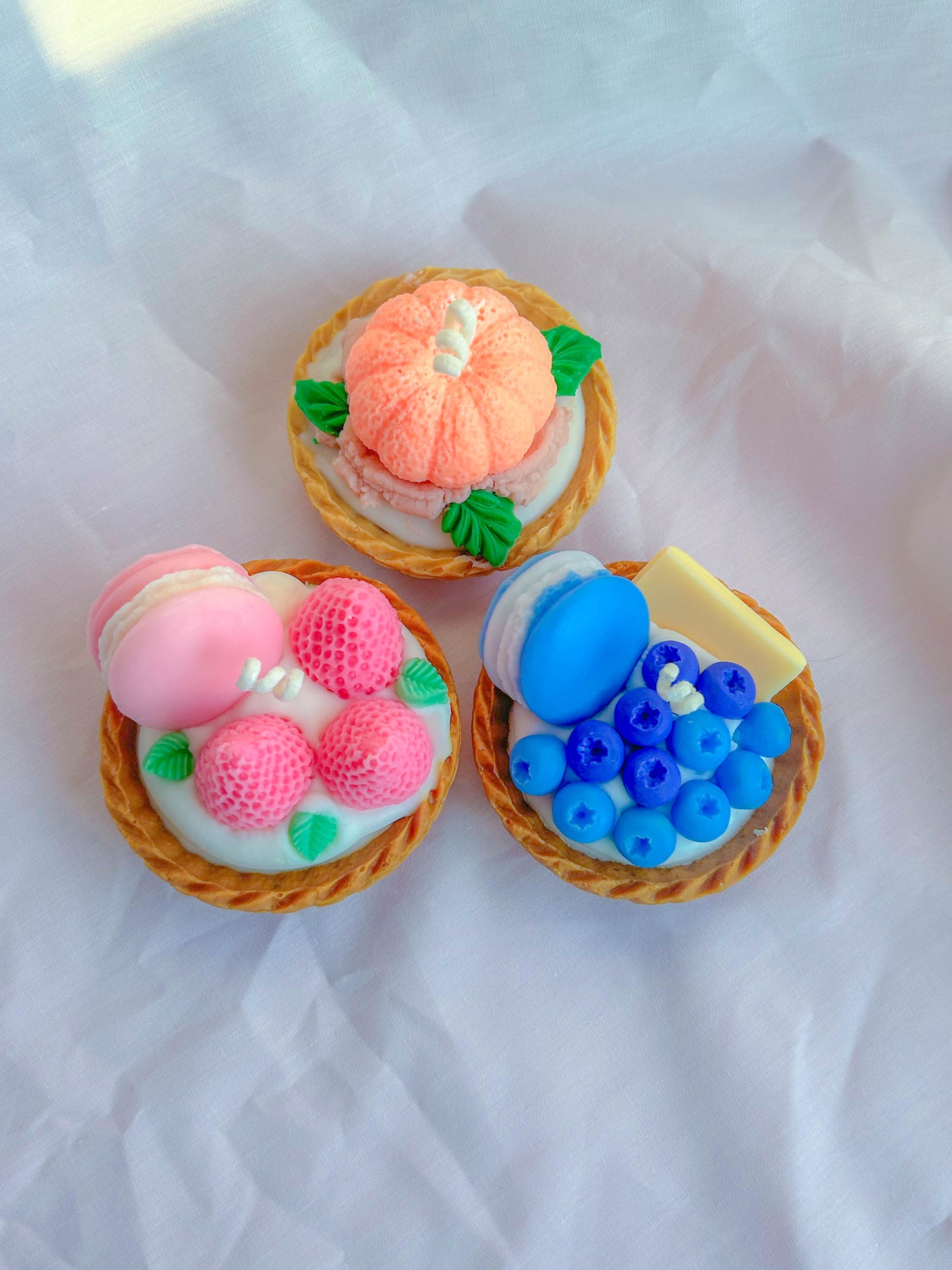 Adorable Mini Dessert Fruit Tart Candle Set Of 3