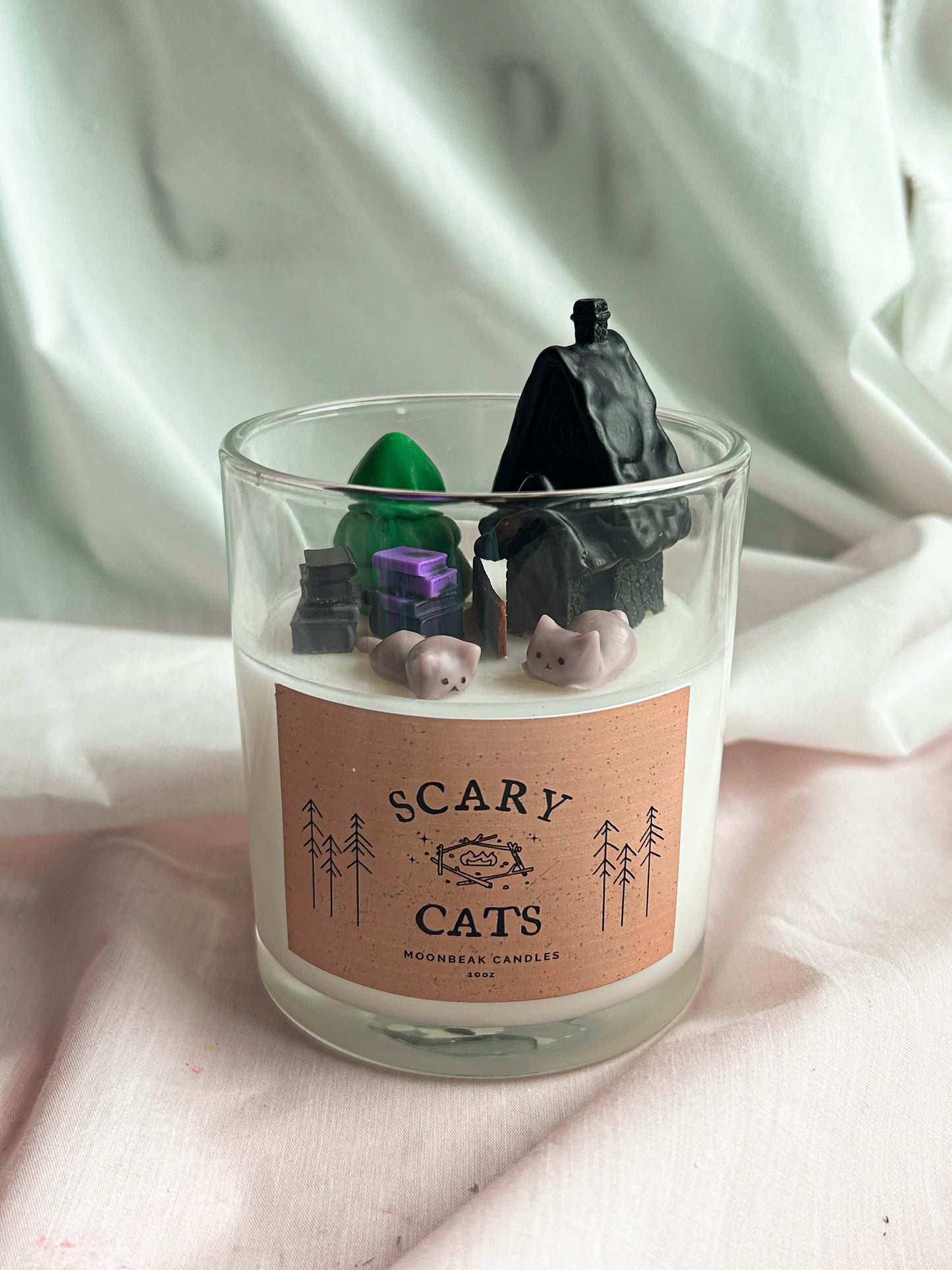 Cute Spooky Cat House Halloween Scented Candle