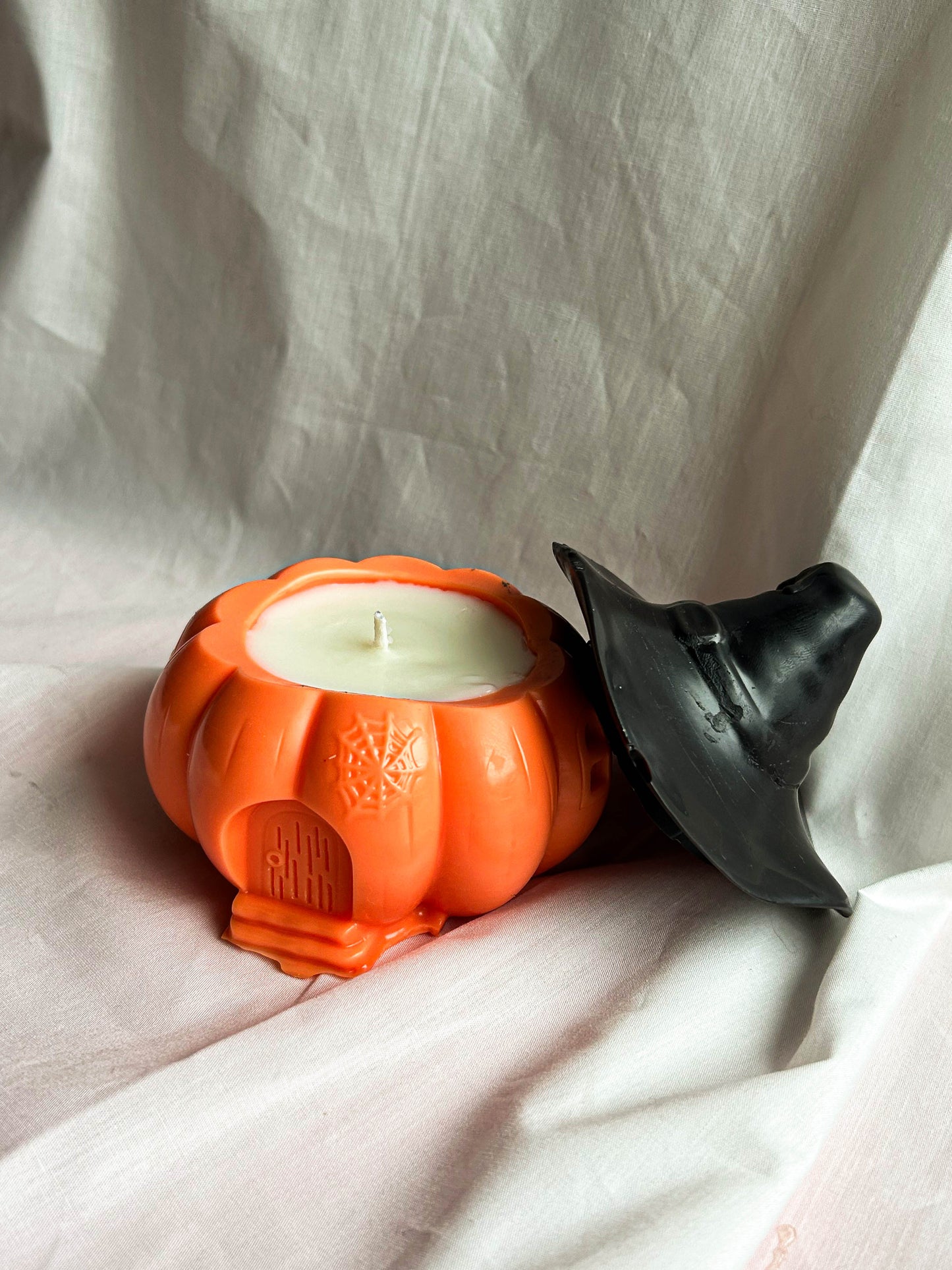 Scary Big Pumpkin Witch Hat Halloween Scented Candle