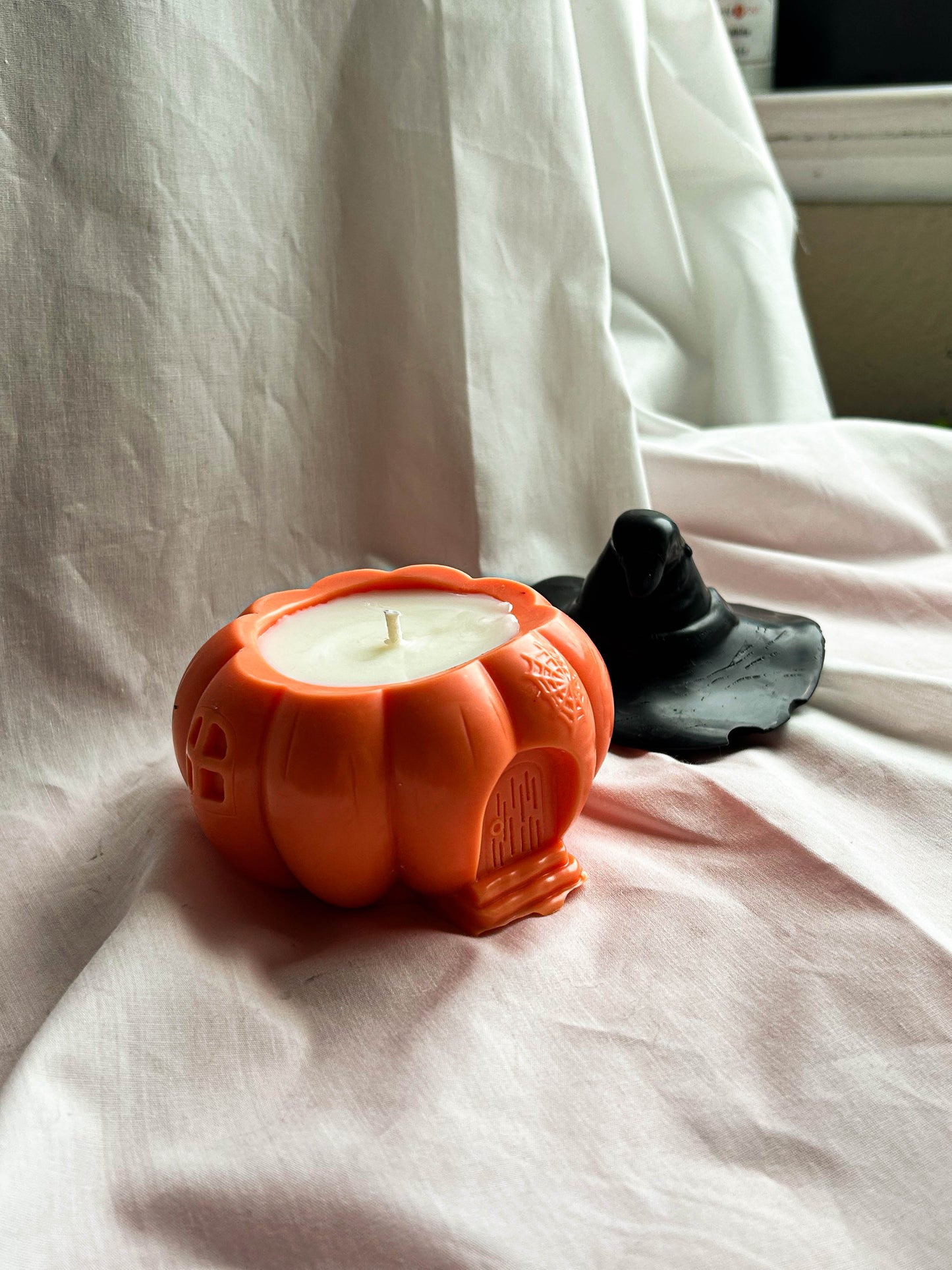 Scary Big Pumpkin Witch Hat Halloween Scented Candle