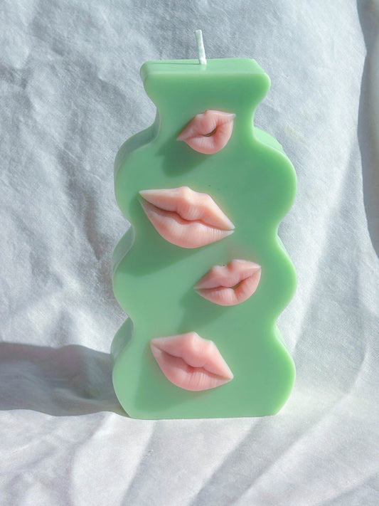 Sexy Y2K Pastel Color Lips Retro Bisou Candle