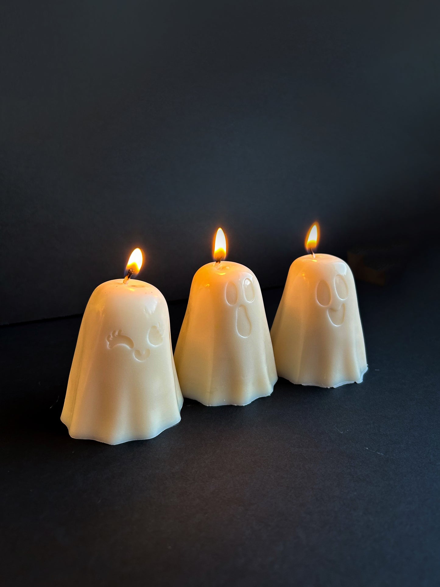 Cute Scary Mini Halloween Ghost Spooky Candle Set