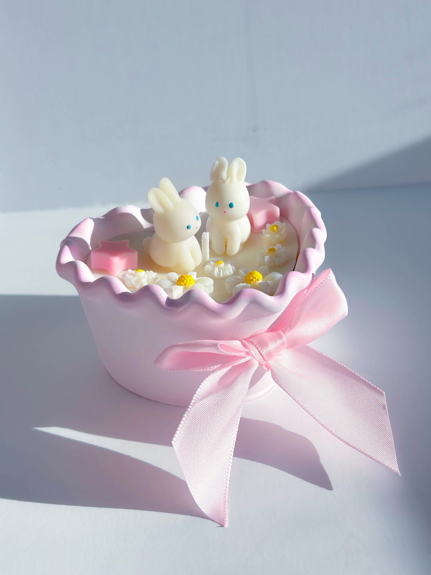 Cute Bunny And Daisies Girly Lolita Candle