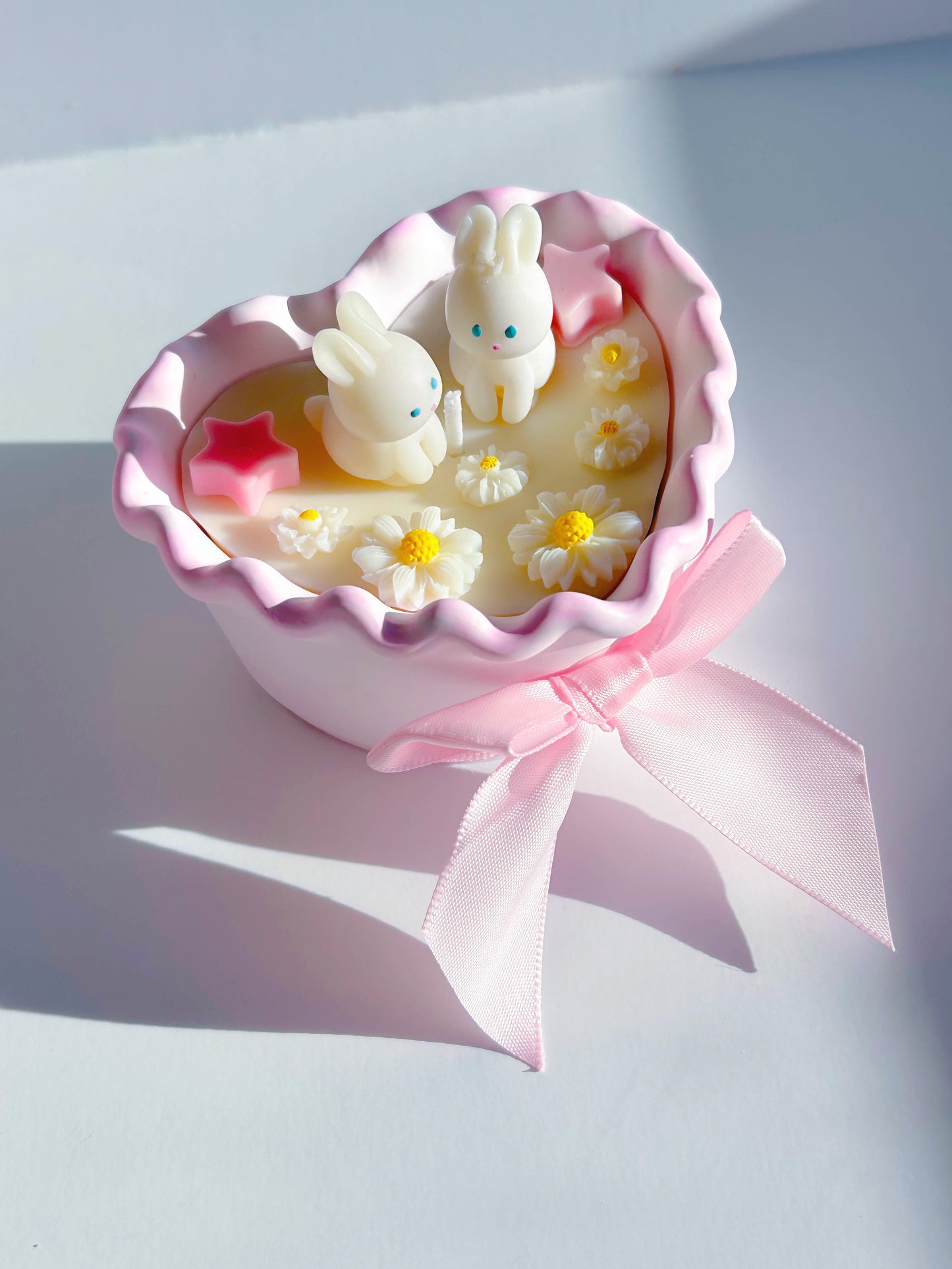 Cute Bunny And Daisies Girly Lolita Candle