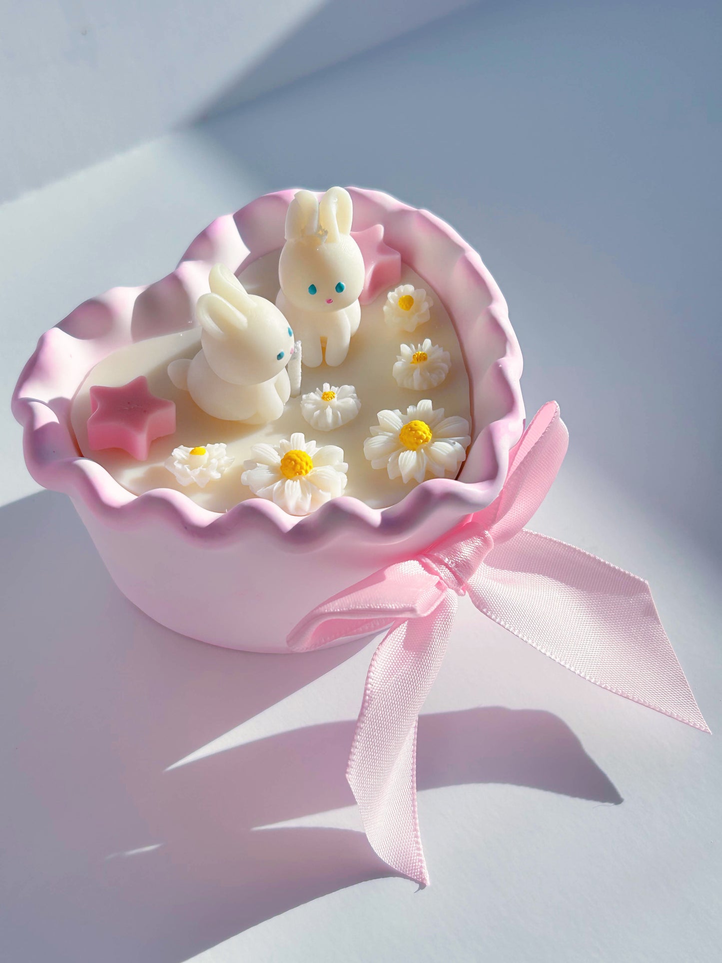 Cute Bunny And Daisies Girly Lolita Candle