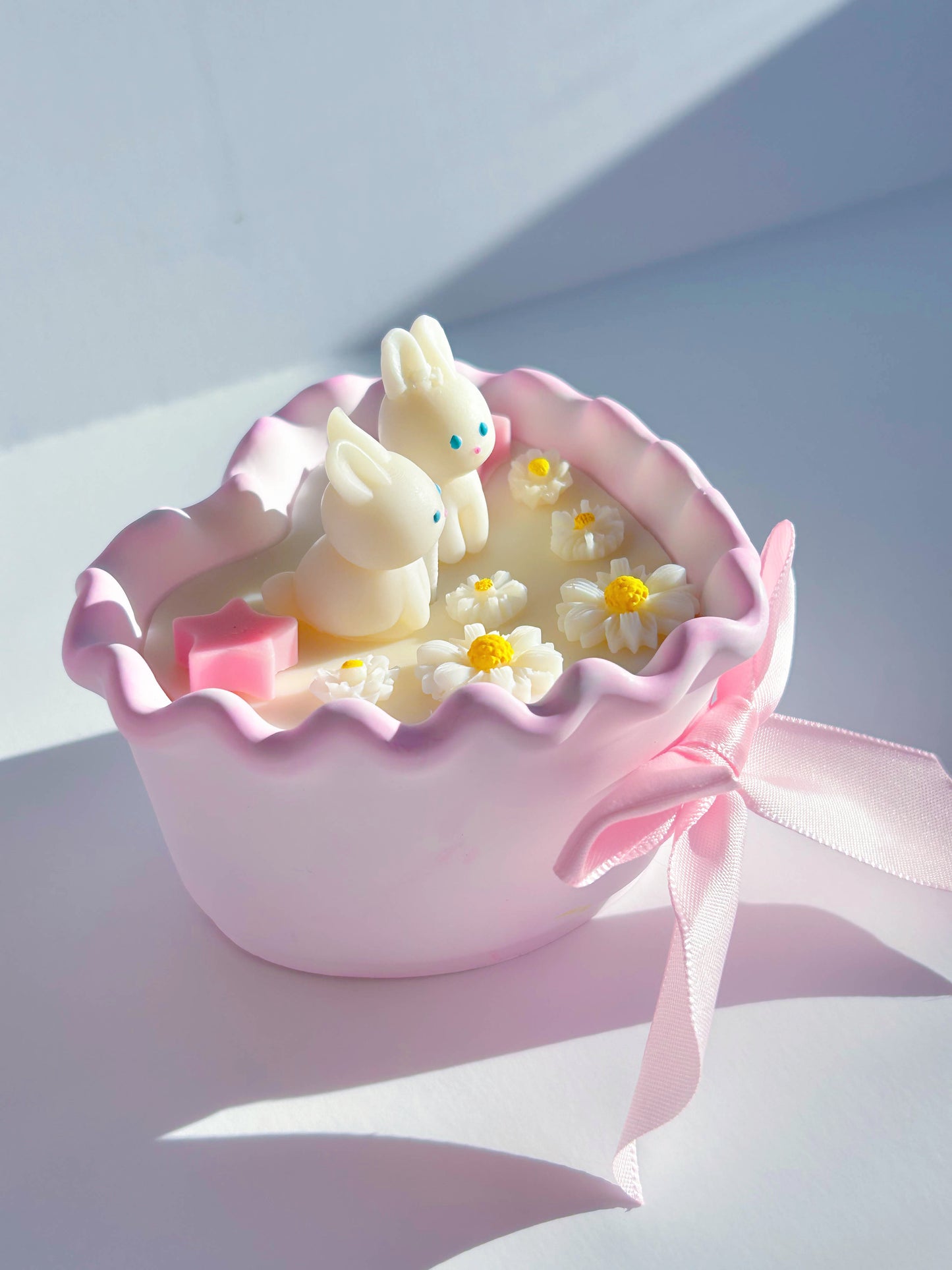 Cute Bunny And Daisies Girly Lolita Candle