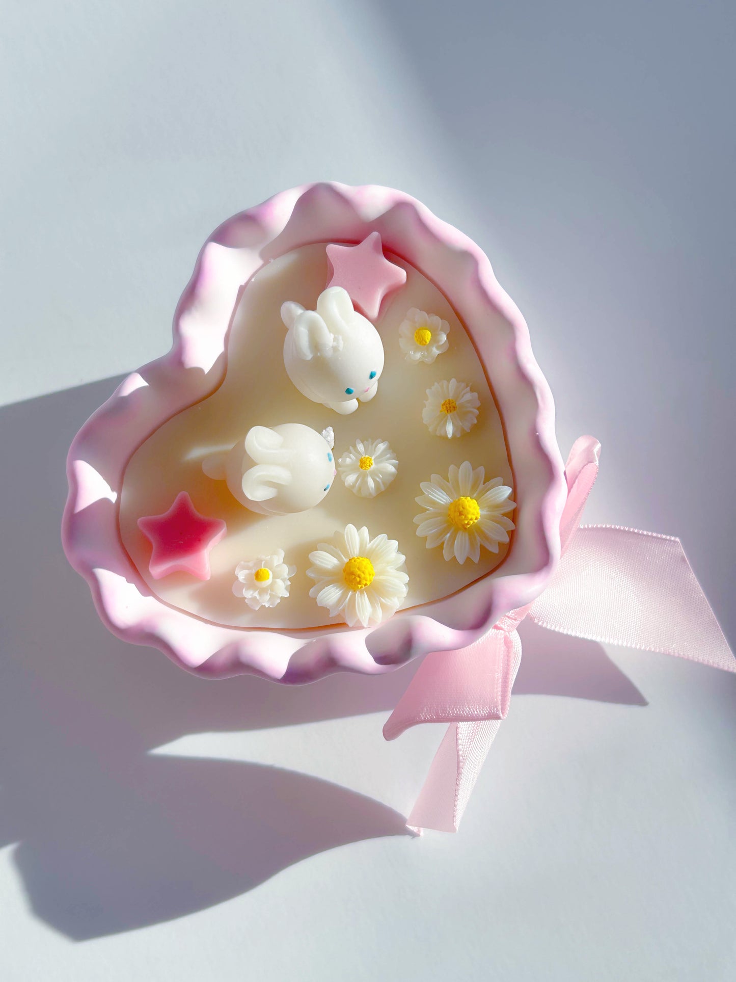 Cute Bunny And Daisies Girly Lolita Candle