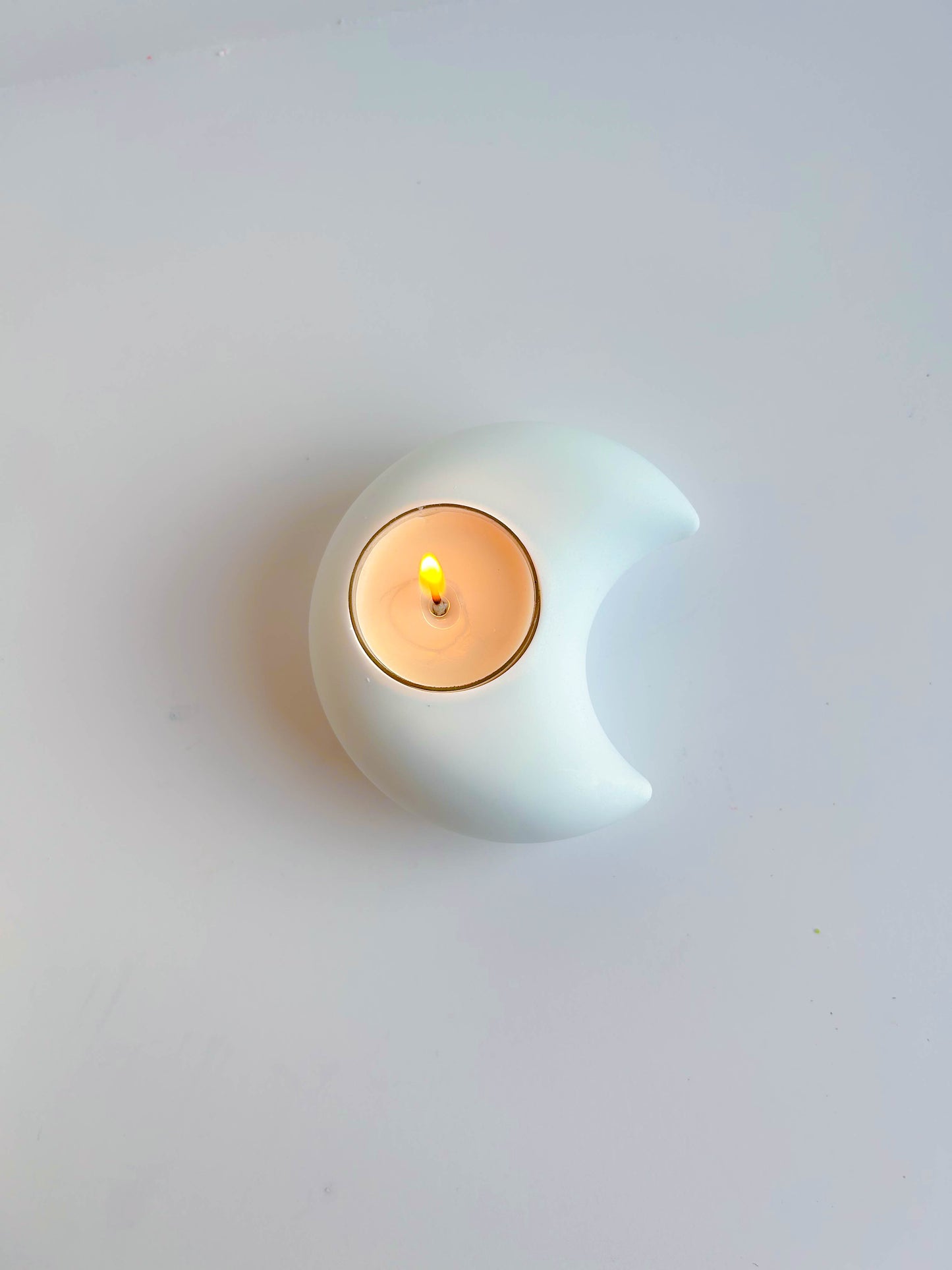 Kawaii Cute Moon Shaped  Modern Minimalist Ceramic Candleholder