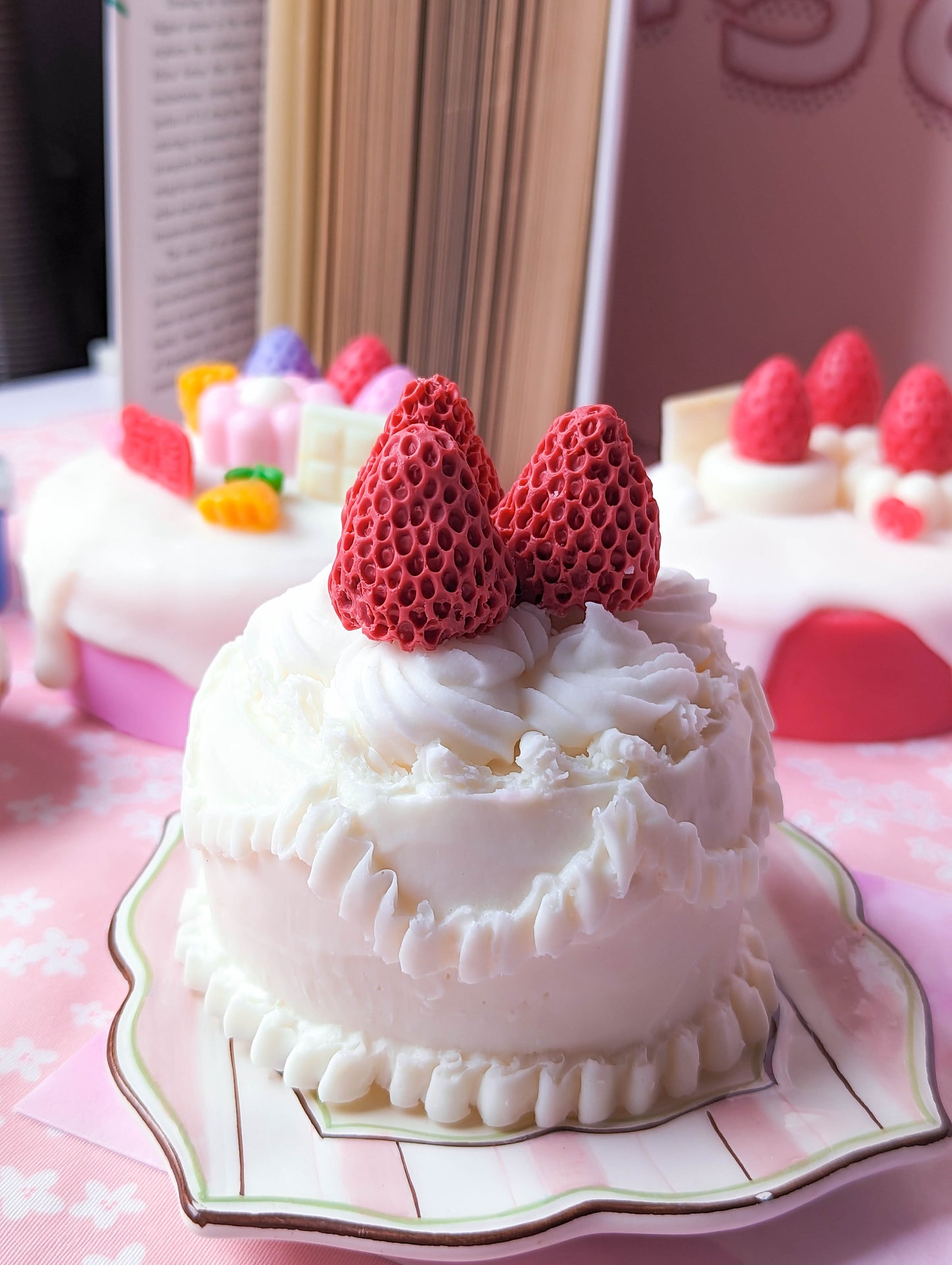 Kawaii Red Strawberry Candle