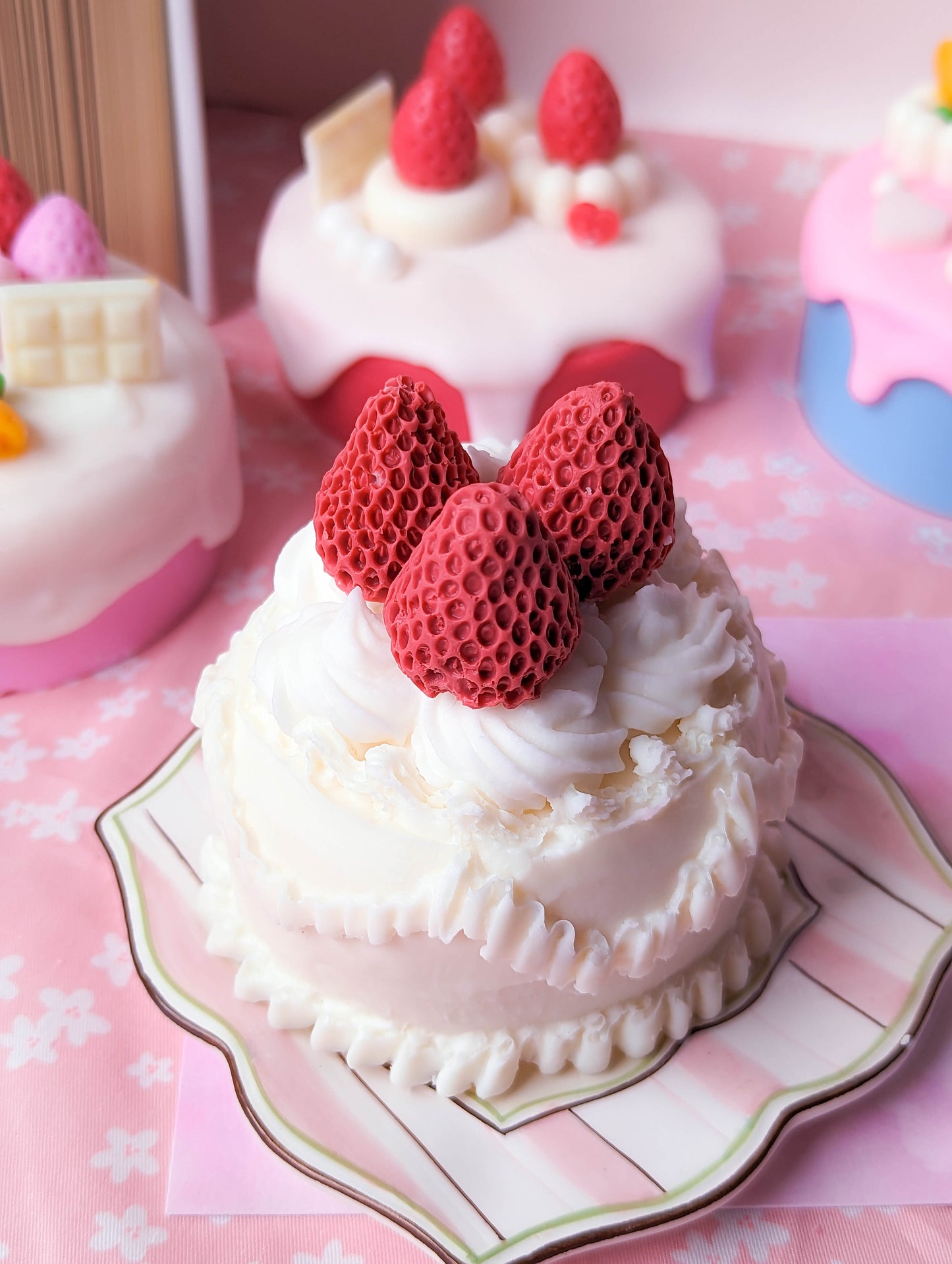 Kawaii Red Strawberry Candle