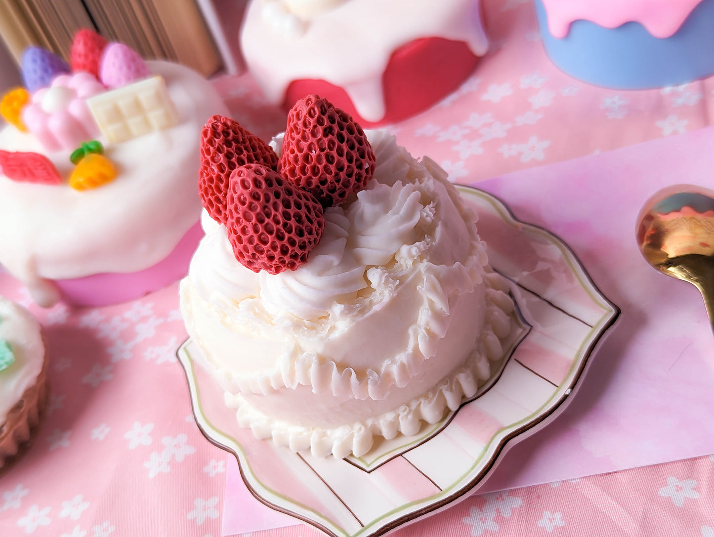 Kawaii Red Strawberry Candle