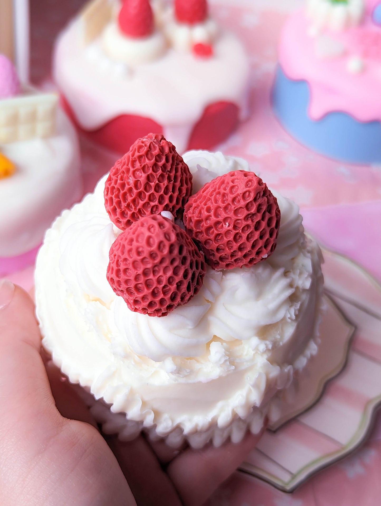 Kawaii Red Strawberry Candle