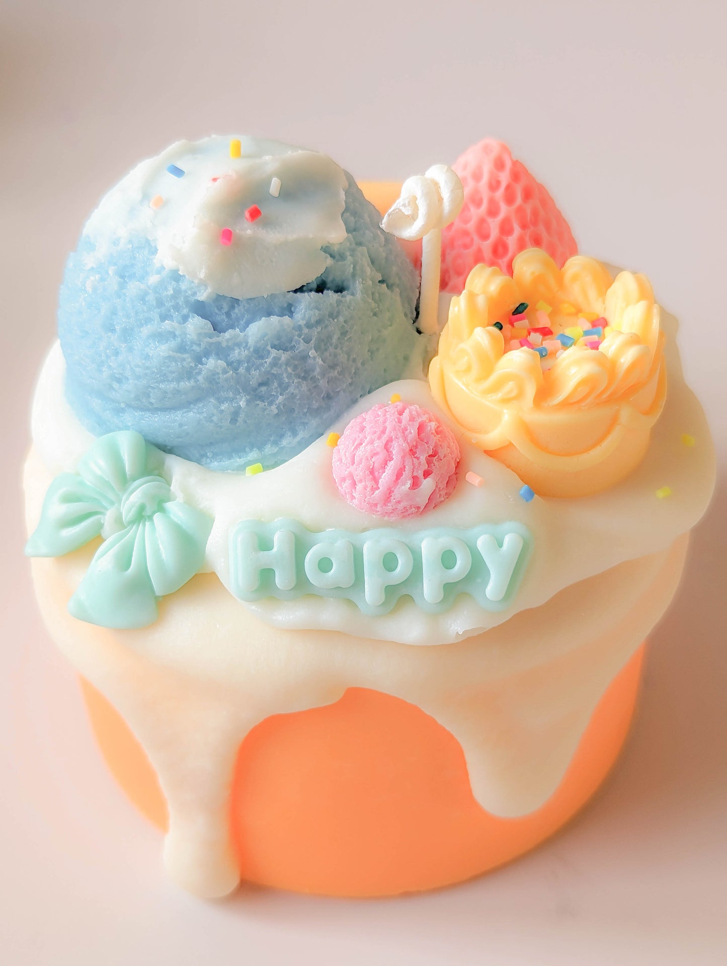 Kawaii Vanilla Ice cream Dessert Cake Candle