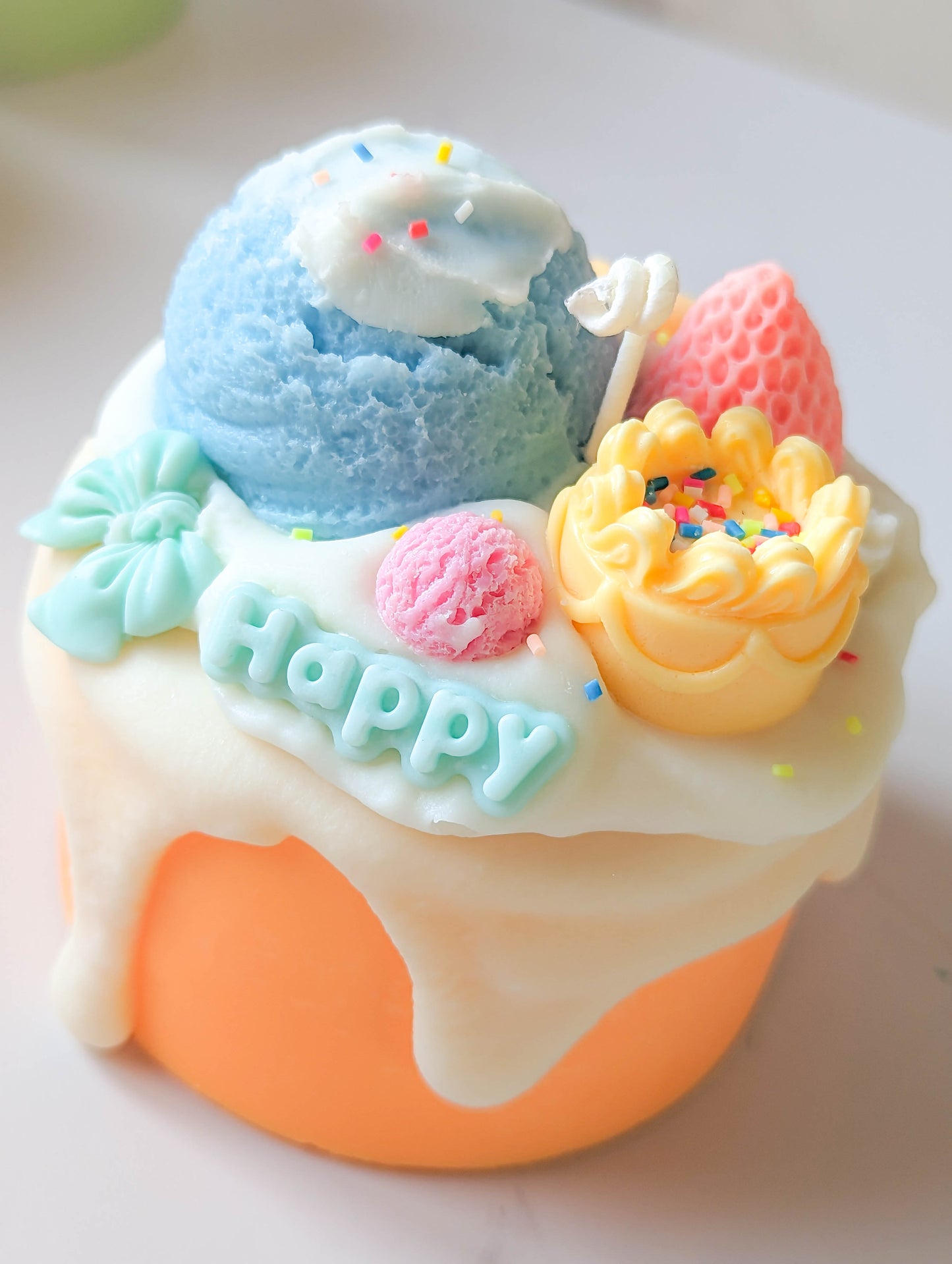 Kawaii Vanilla Ice cream Dessert Cake Candle