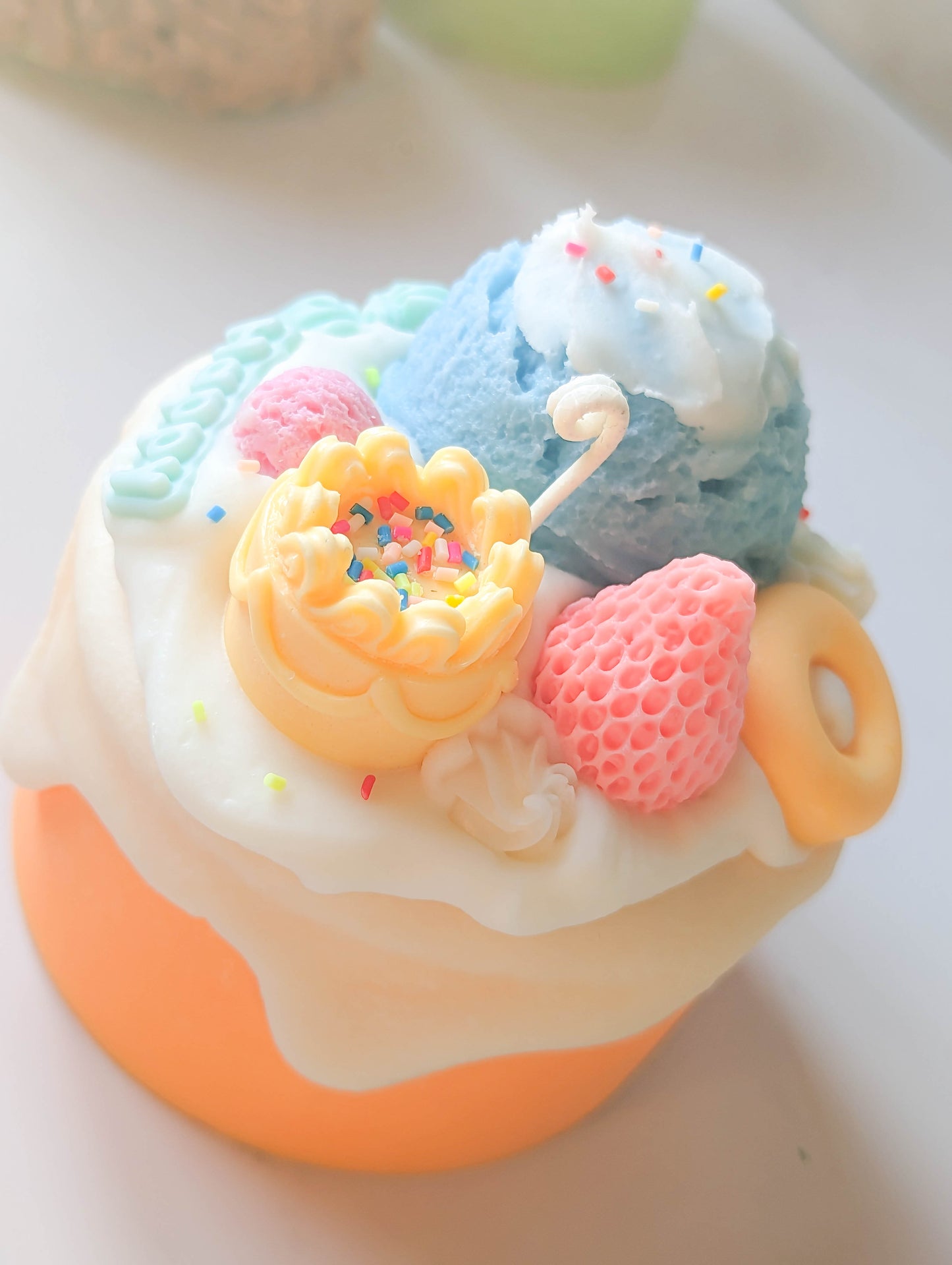 Kawaii Vanilla Ice cream Dessert Cake Candle