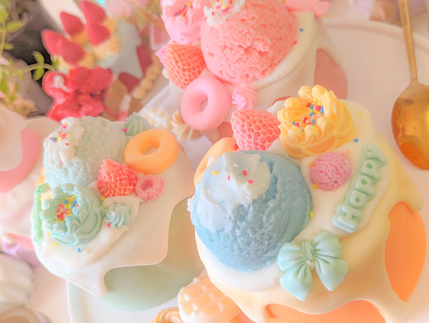 Kawaii Ice Cream Cakes キャンドルセット 3 個