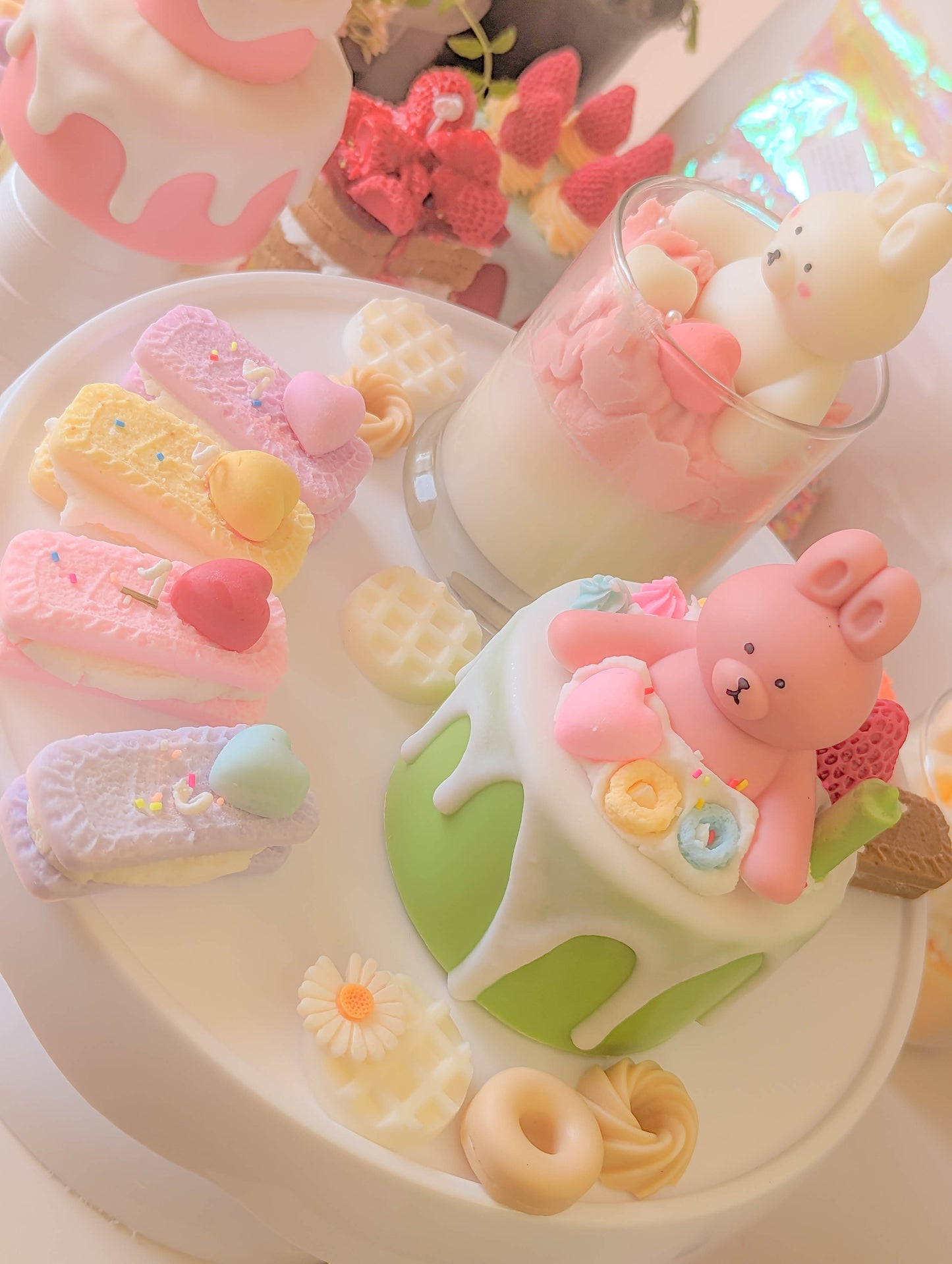 Kawaii Biscuits Bunny Cake and Jar Candle set