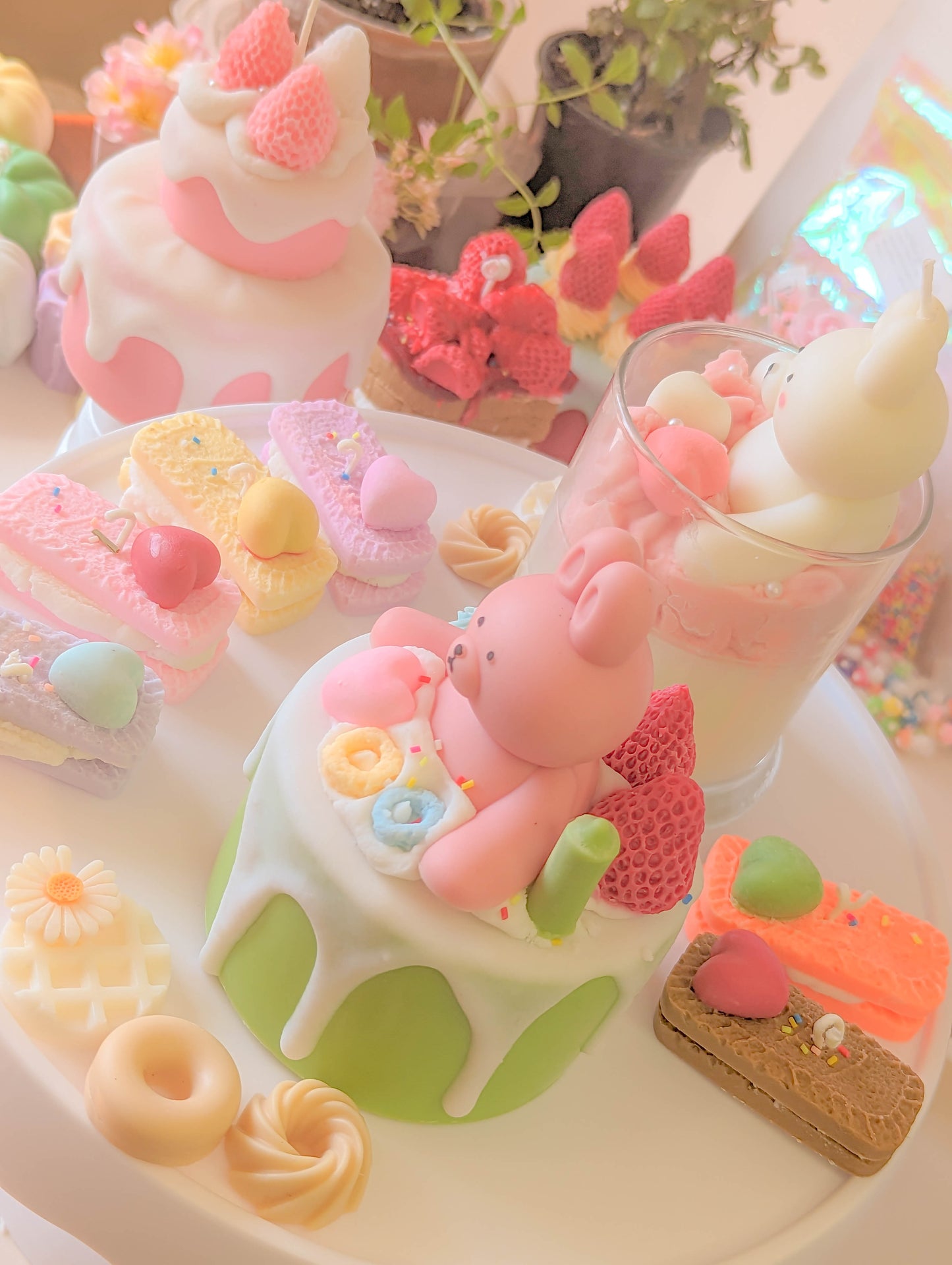 Kawaii Biscuits Bunny Cake and Jar Candle set