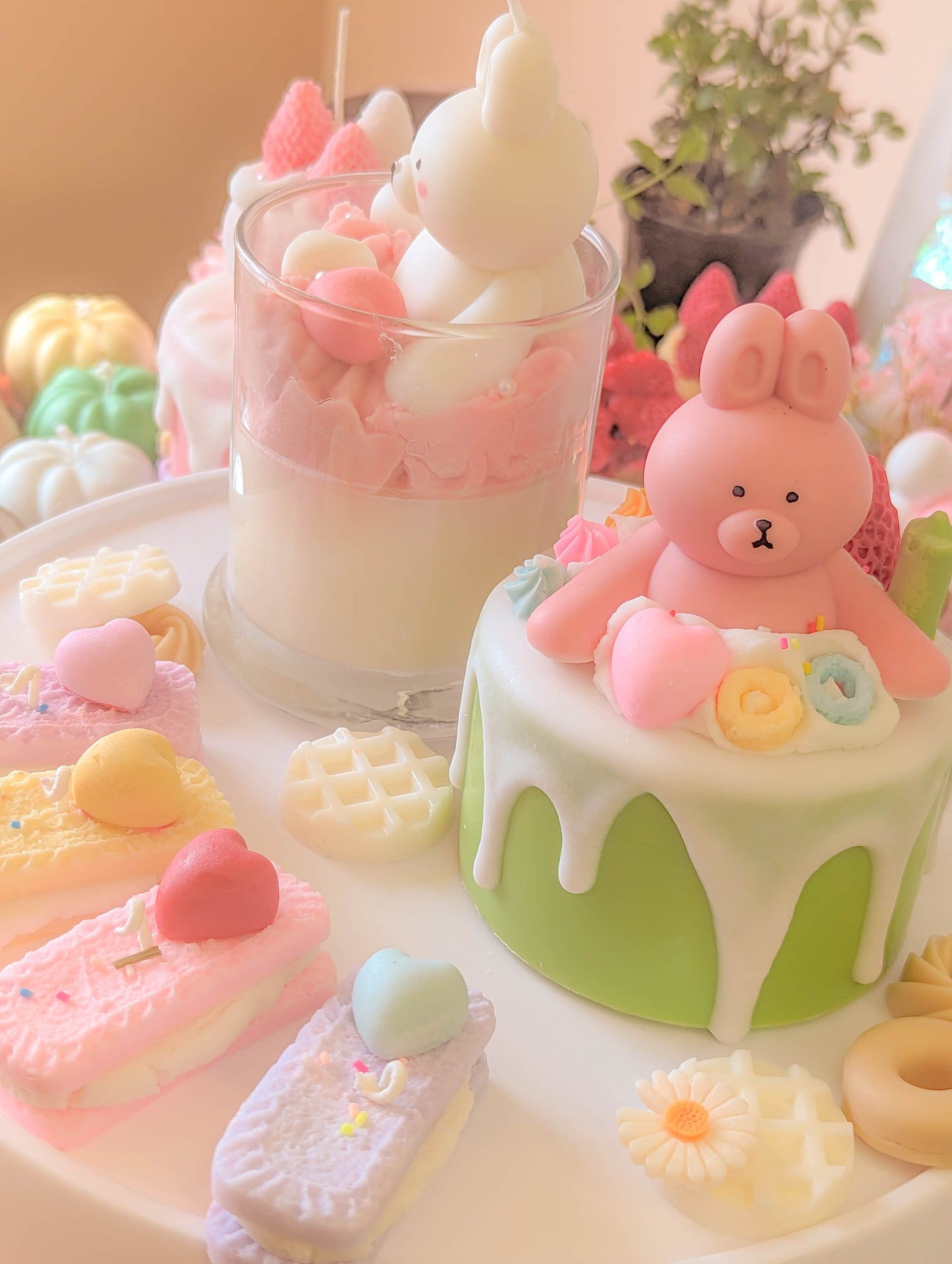 Kawaii Biscuits Bunny Cake and Jar Candle set