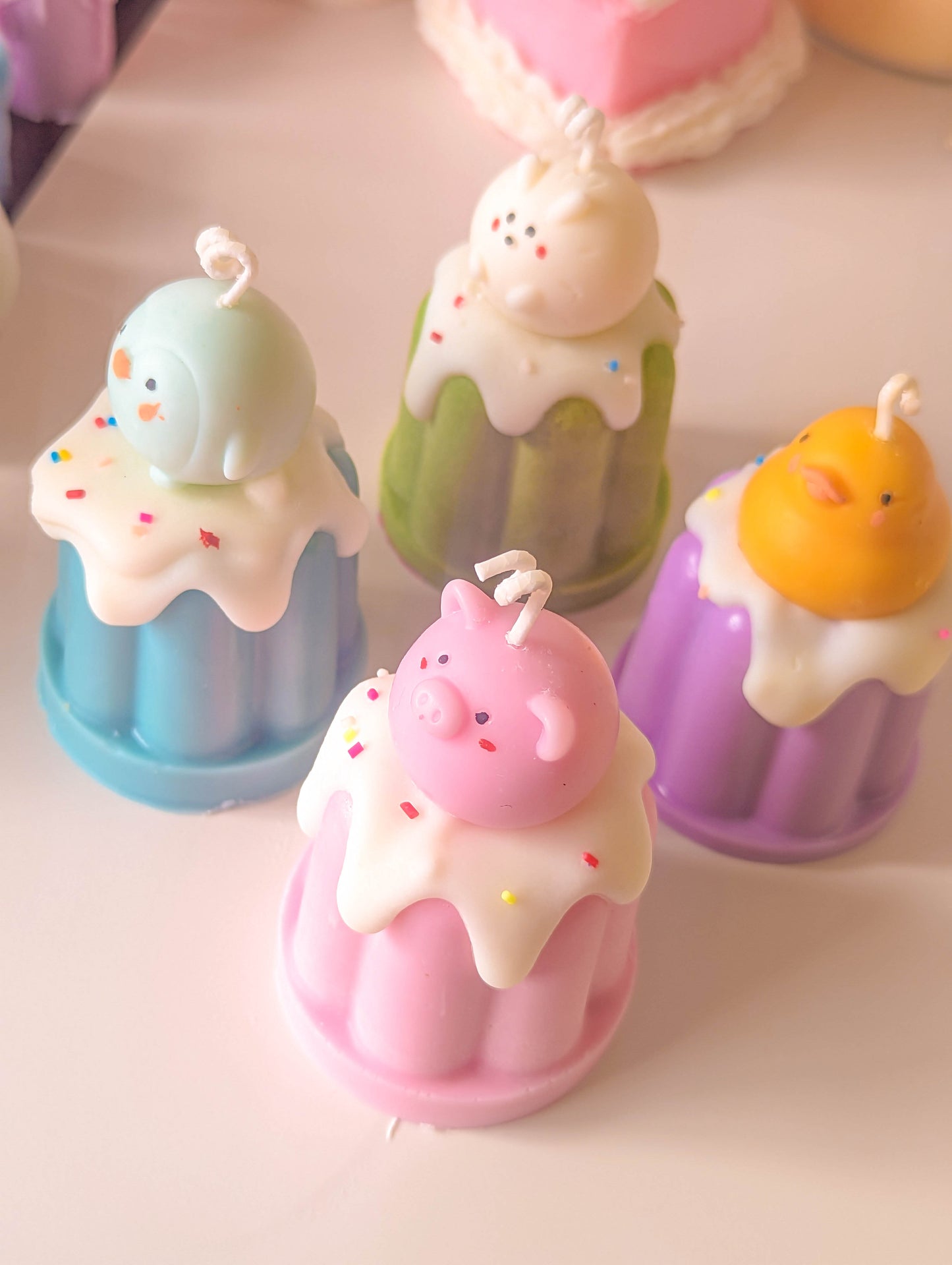 Kawaii Cartoon Mini Pastel Dessert Cake Candle Set