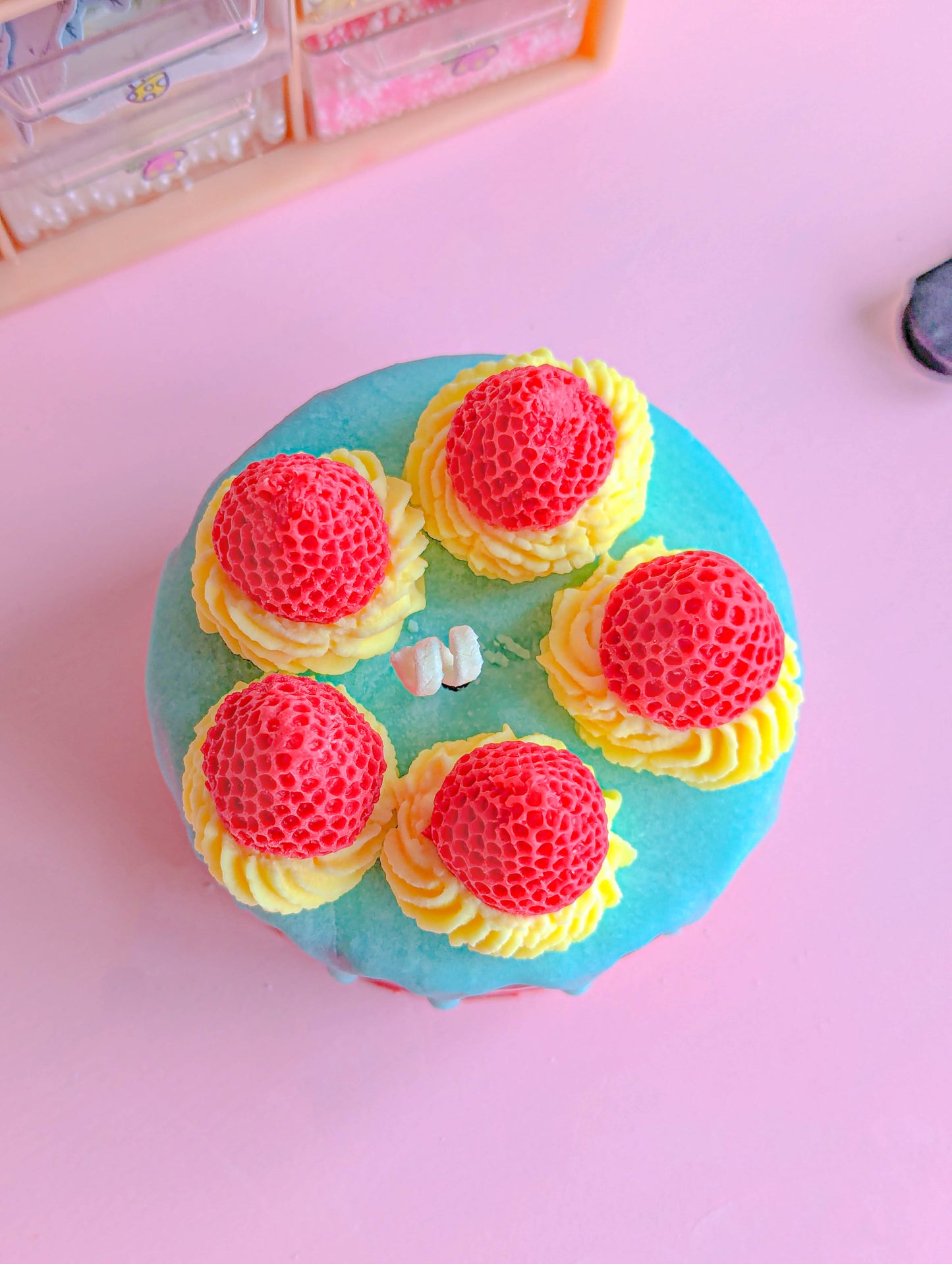 Yummy Red Strawberry  Whipped Cake Candle