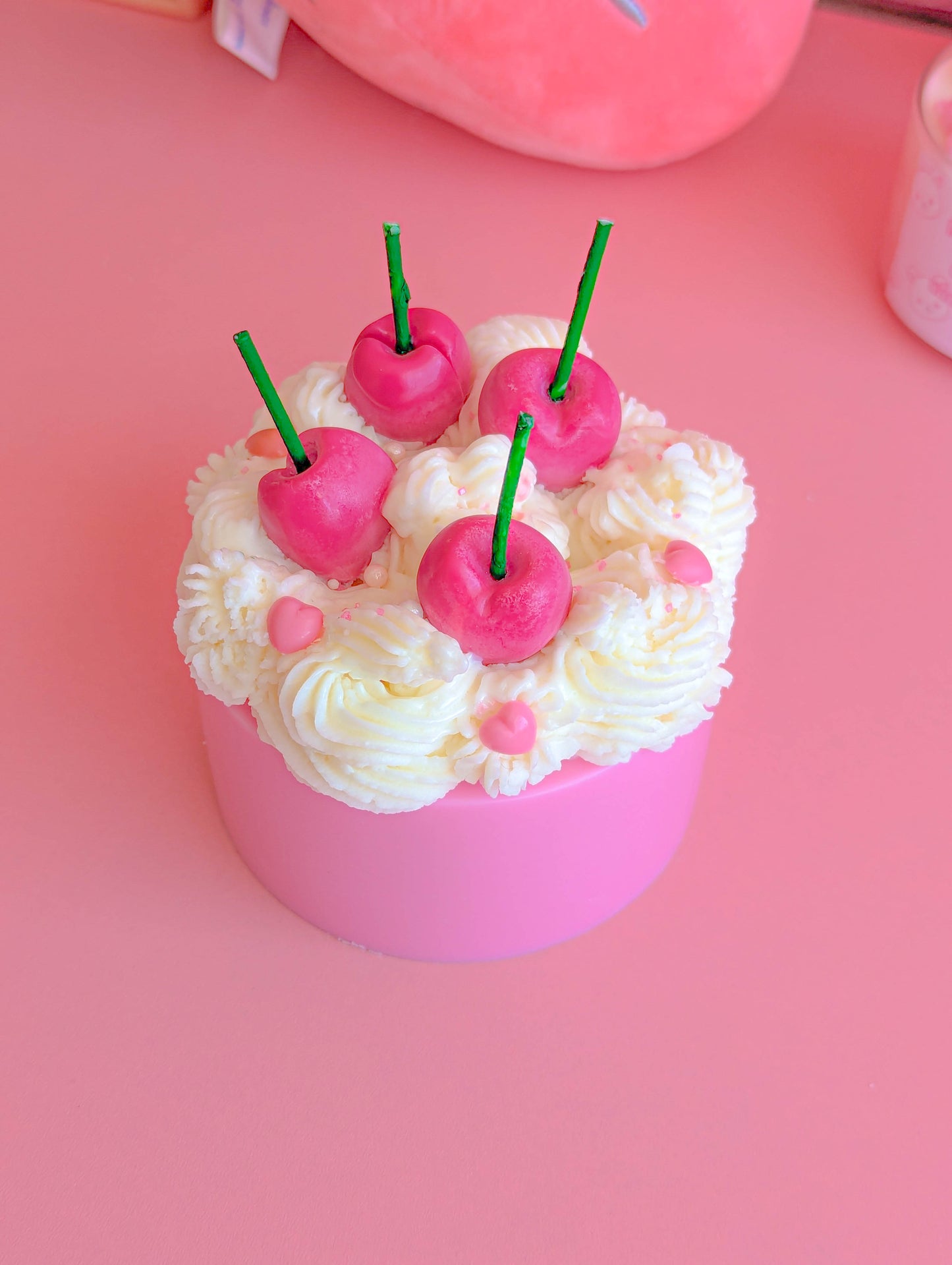 Cute Pink Cherry Valentine Whipped Cake