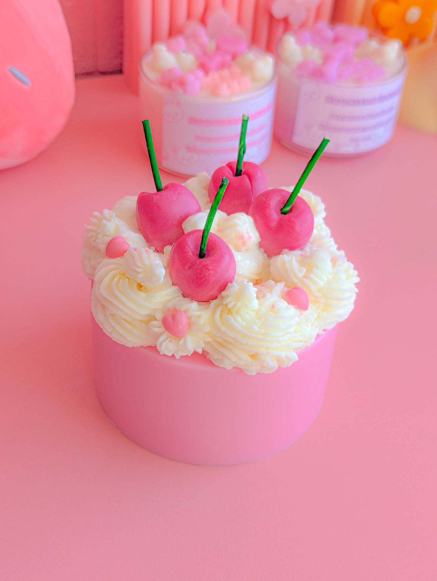 Cute Pink Cherry Valentine Whipped Cake