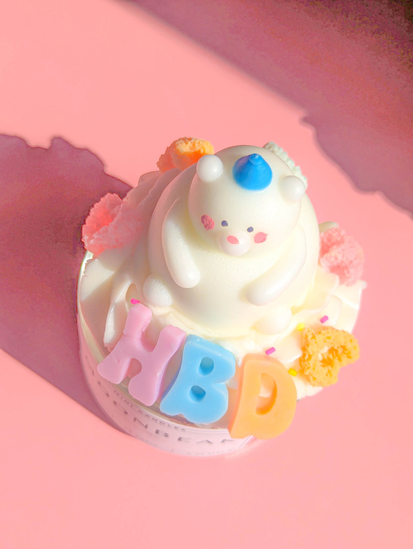 Cute Fruit Loop Bear Birthday Custom Letters Dessert Mini scented Candle