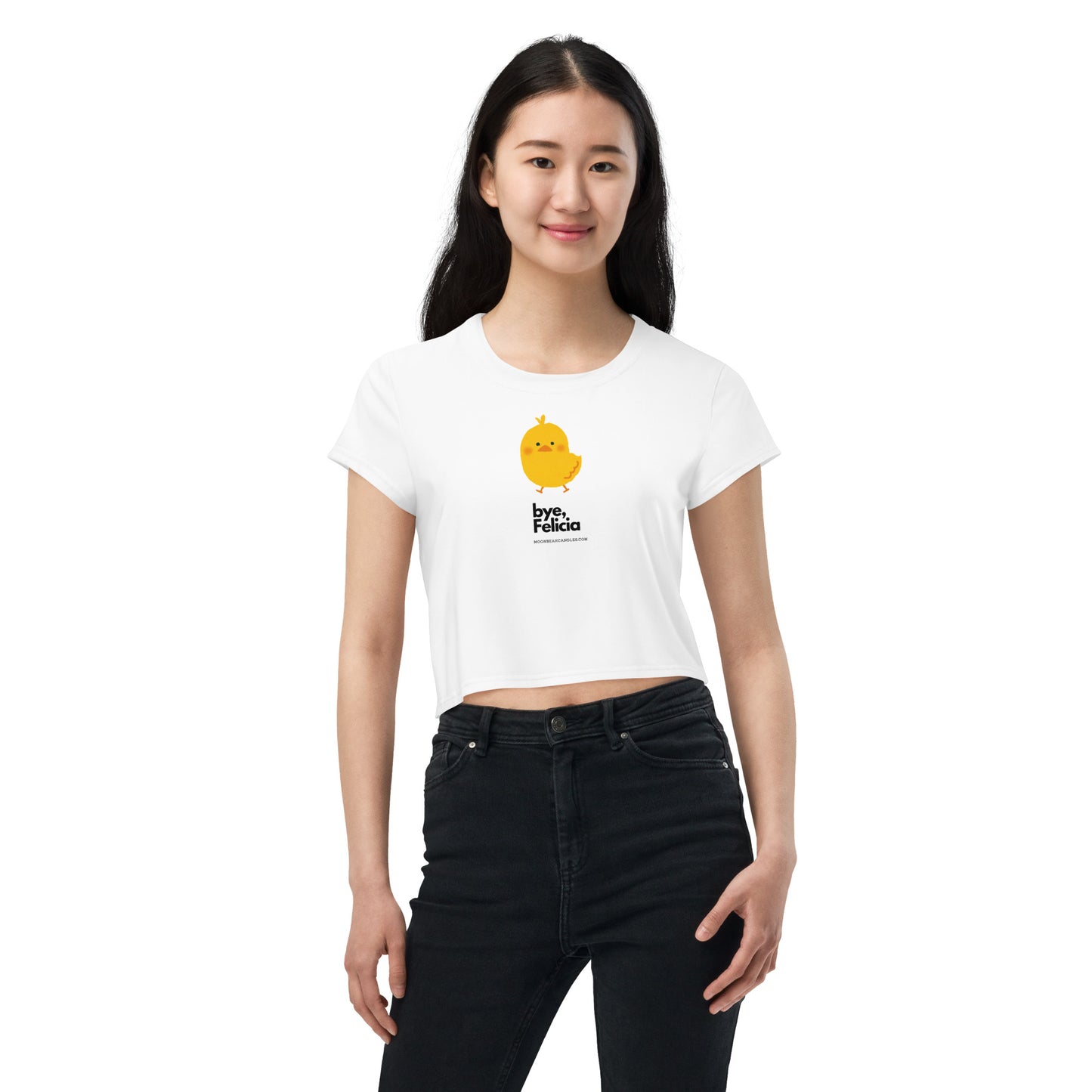 Kawaii Chicken Funny American Slang White Crop Top