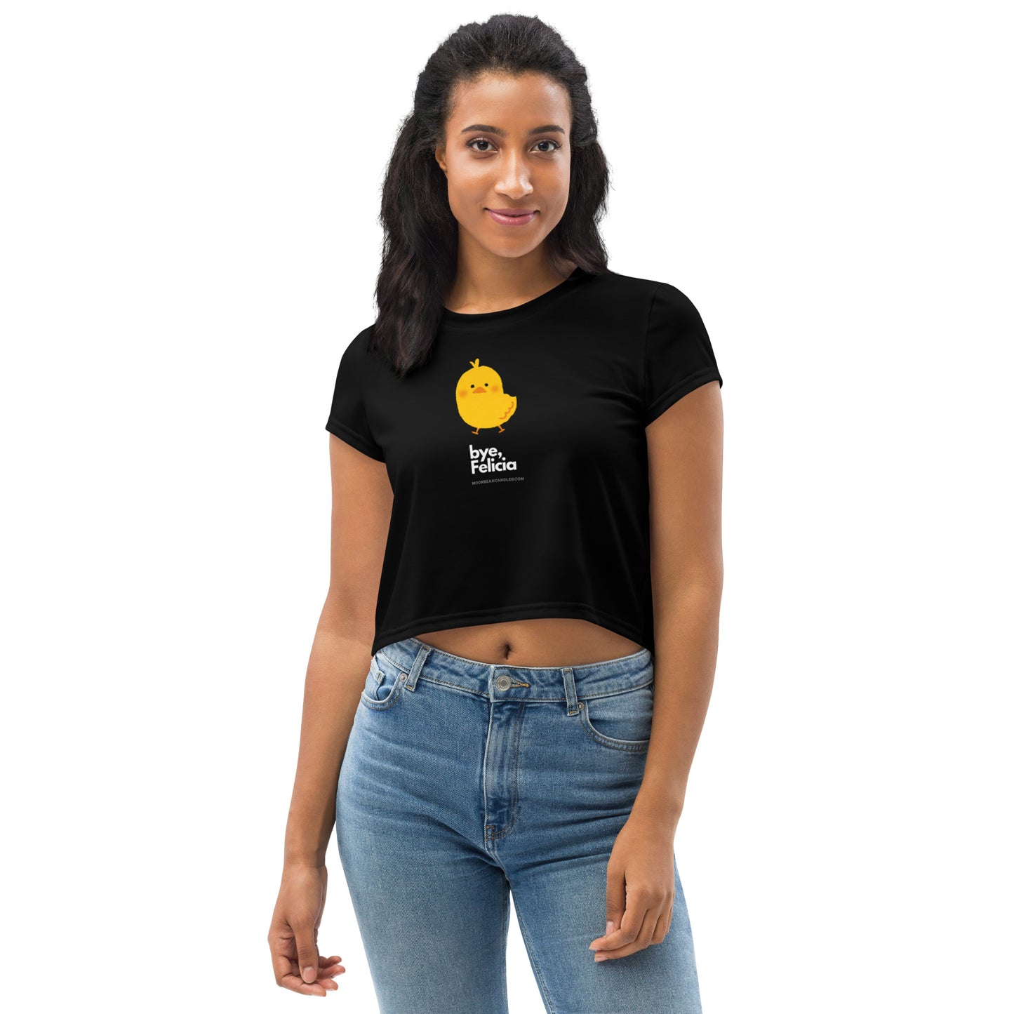 Kawaii Chicken Funny American Slang Black Crop Top