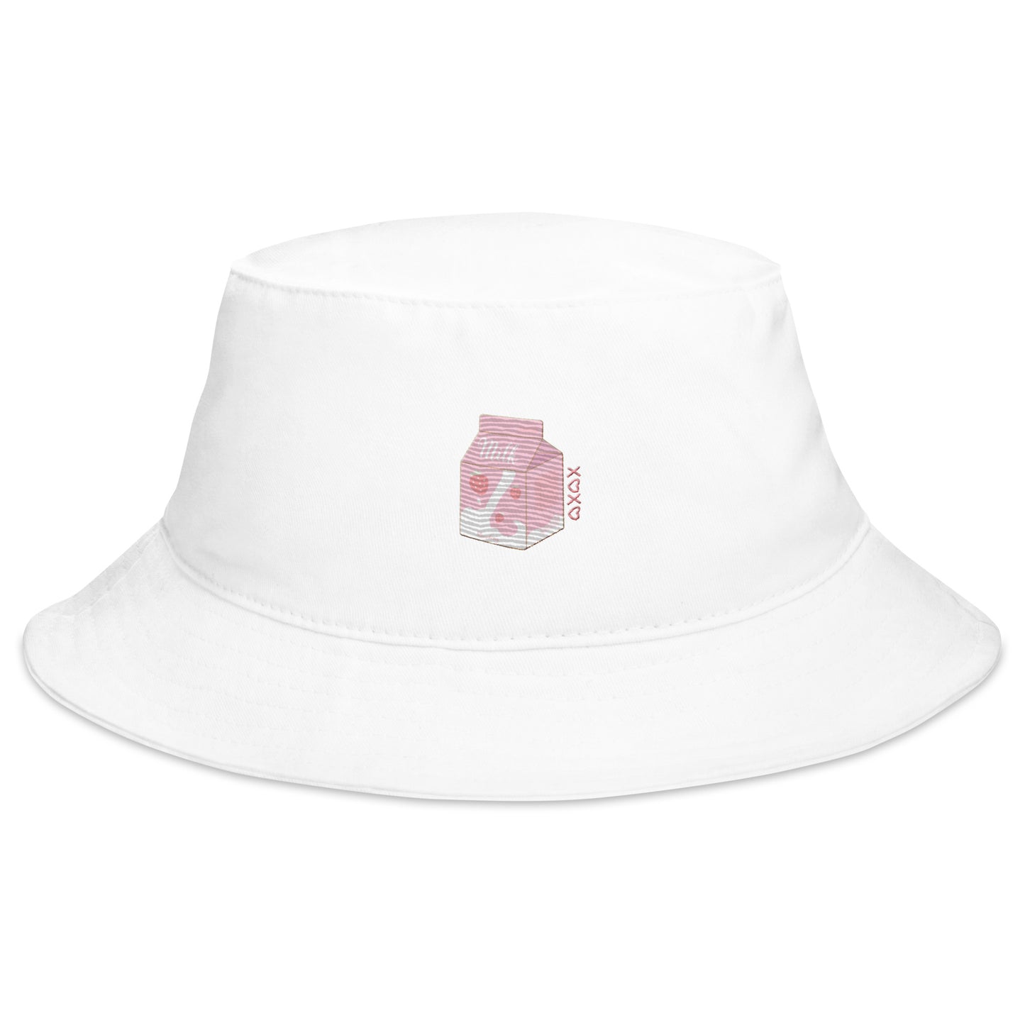 Super Cute Pink Strawberry Milk Kawaii Bucket Hat