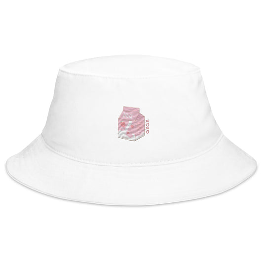 Super Cute Pink Strawberry Milk Kawaii Bucket Hat