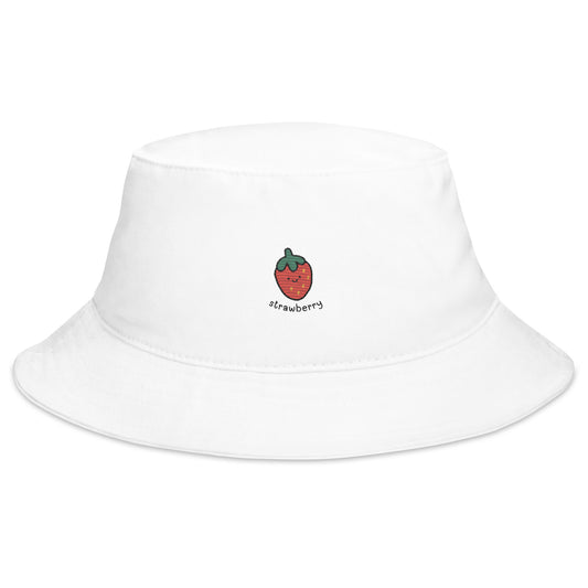 Super Cute Strawberry Cartoon Doodle Embroidered Bucket Hat