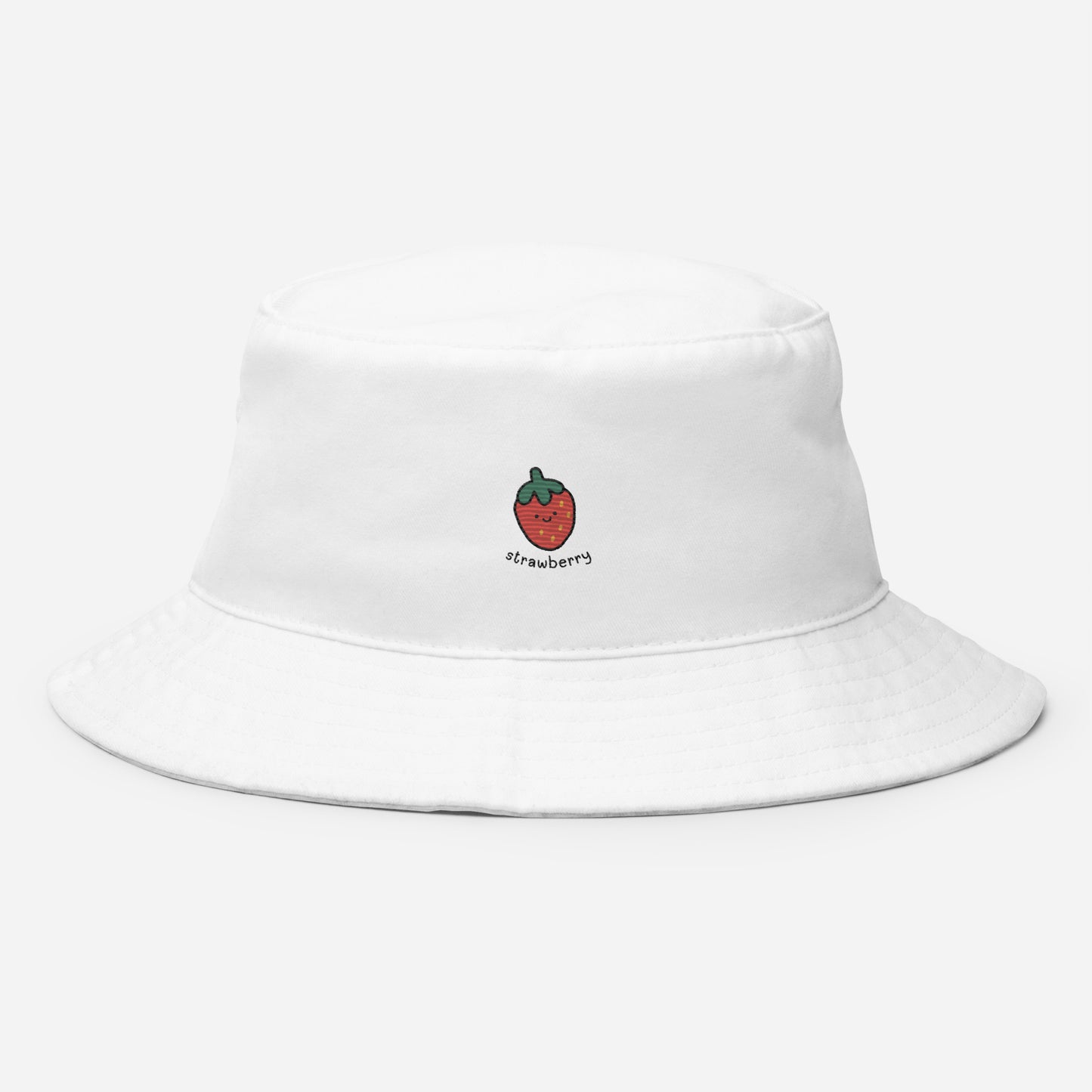 Super Cute Strawberry Cartoon Doodle Embroidered Bucket Hat