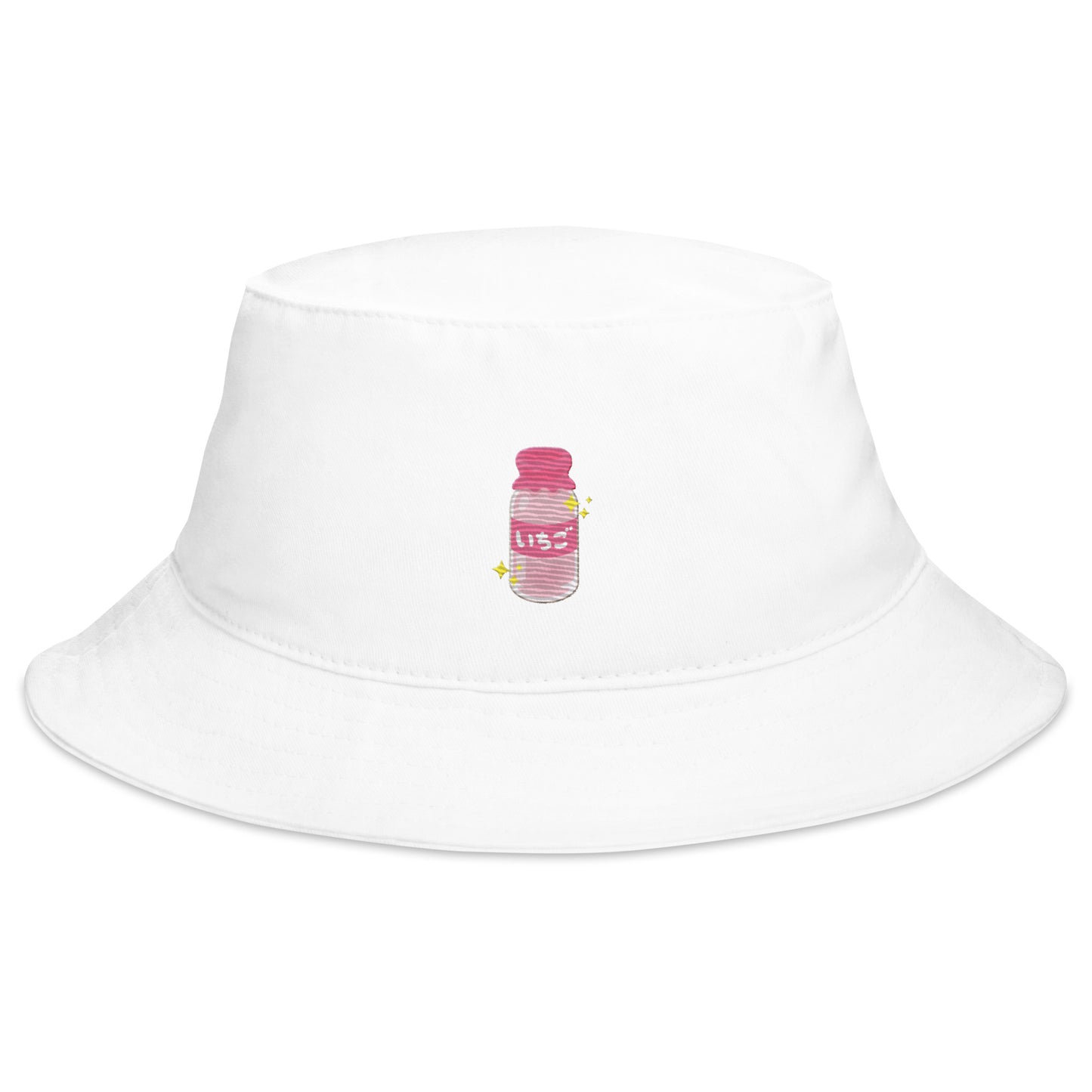 Kawaii Japanese Strawberry Drink Embroidered Bucket Hat