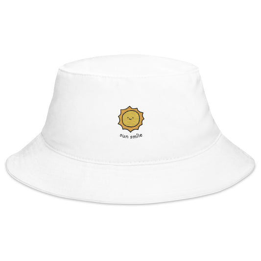 Kawaii Sun Smile Cartoon Embroidered Bucket Hat