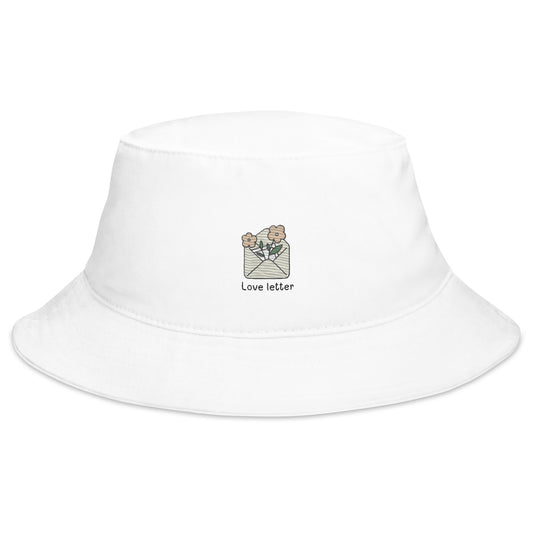 Cute Love Letter Flowers Korean Embroidered Bucket Hat