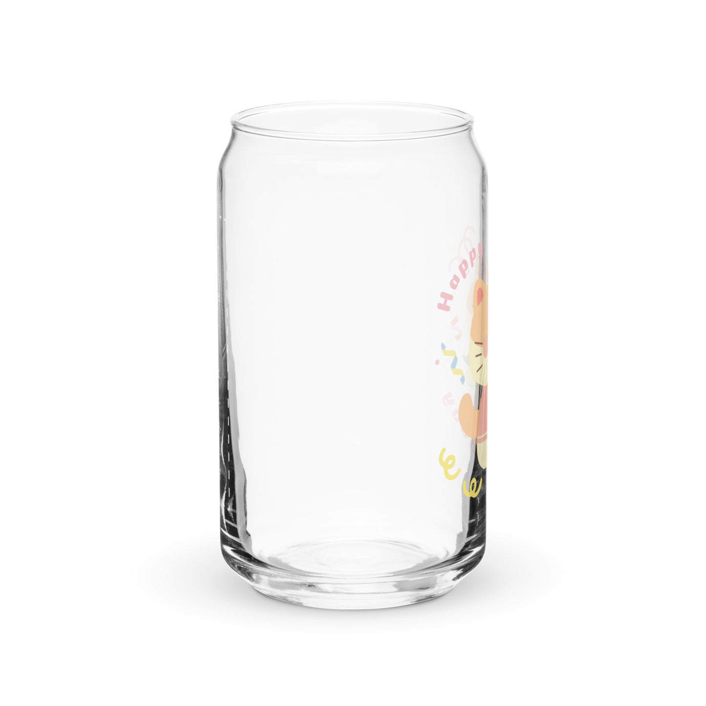 Adorable Birthday Cat Happy Monday Quote Cute Cartoon Can-shaped glass