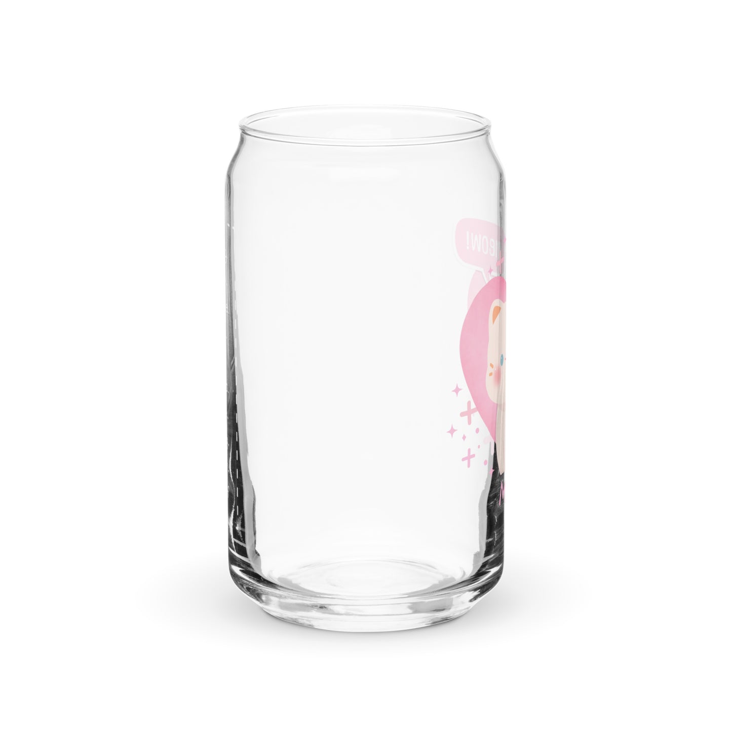 Adorable Little Korean Cartoon Kitty Meow Meow Pun Kawaii Cat Can-shaped glass