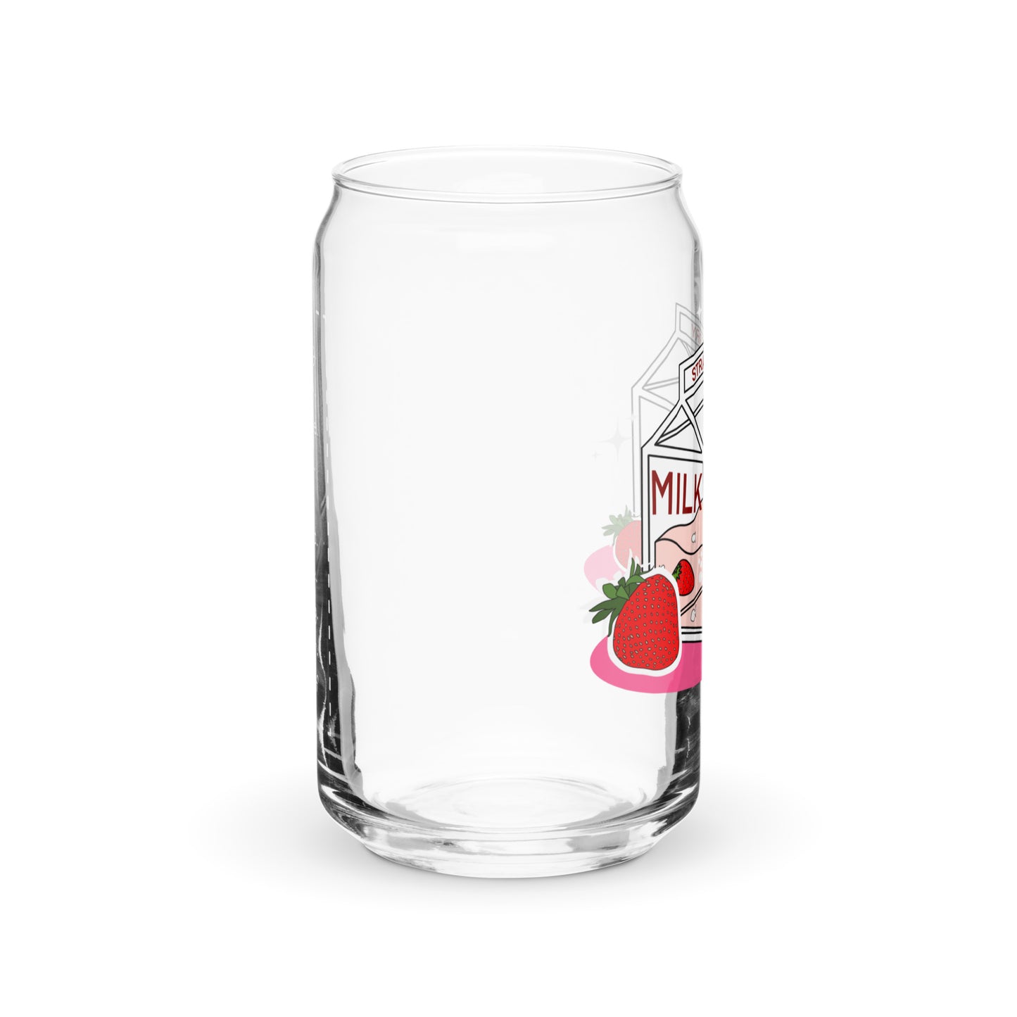 Adorable Strawberry Cow Milk Carton Cute Can-shaped glass